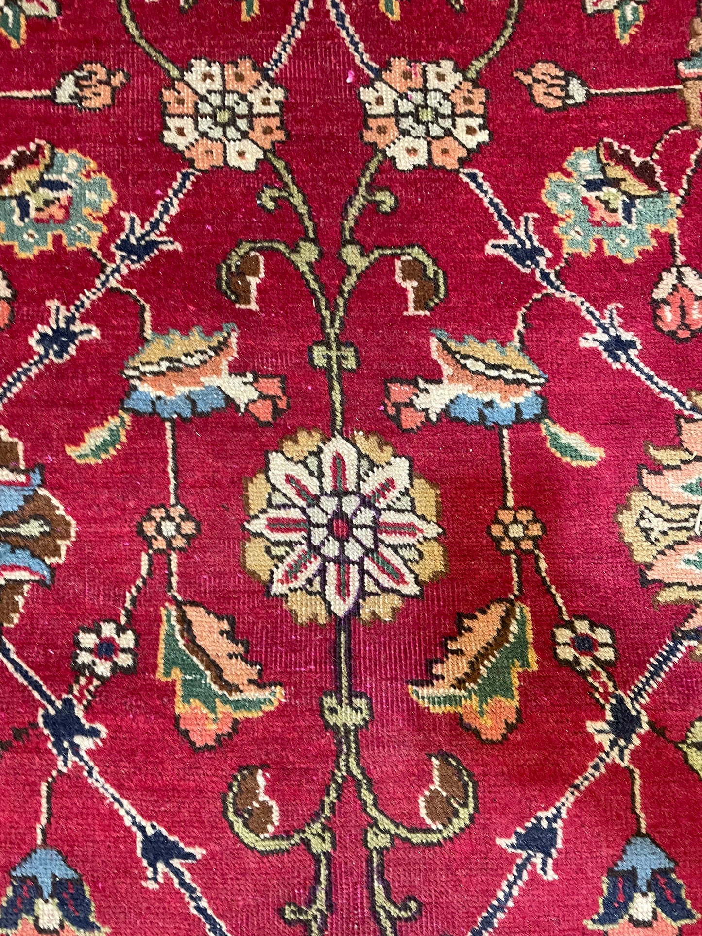 Hand-Knotted Wool Rug Tabriz Signed 9'9" x 12'4"