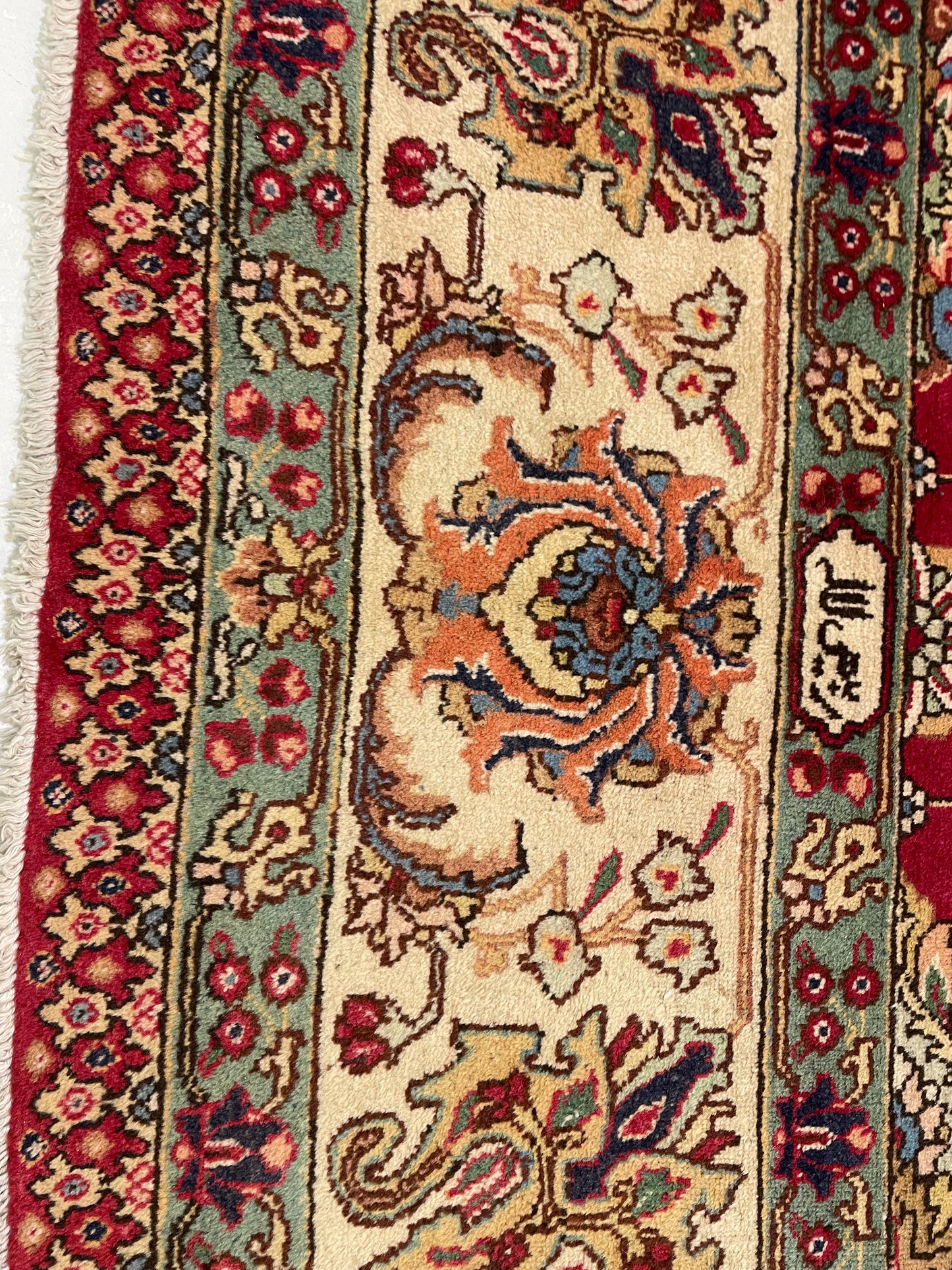 Hand-Knotted Wool Rug Tabriz Signed 9'9" x 12'4"
