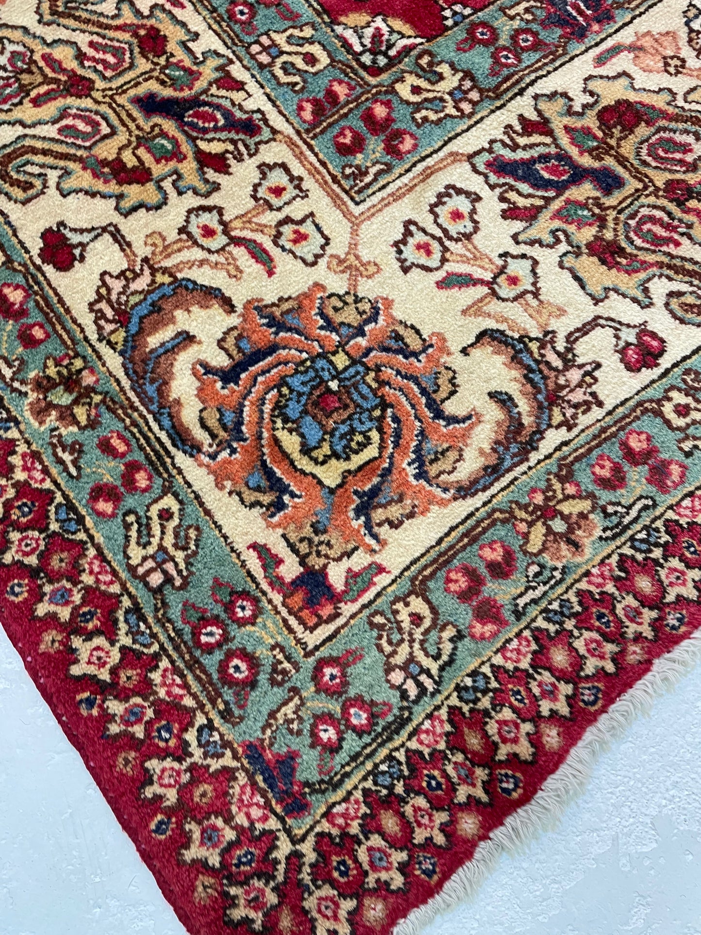 Hand-Knotted Wool Rug Tabriz Signed 9'9" x 12'4"