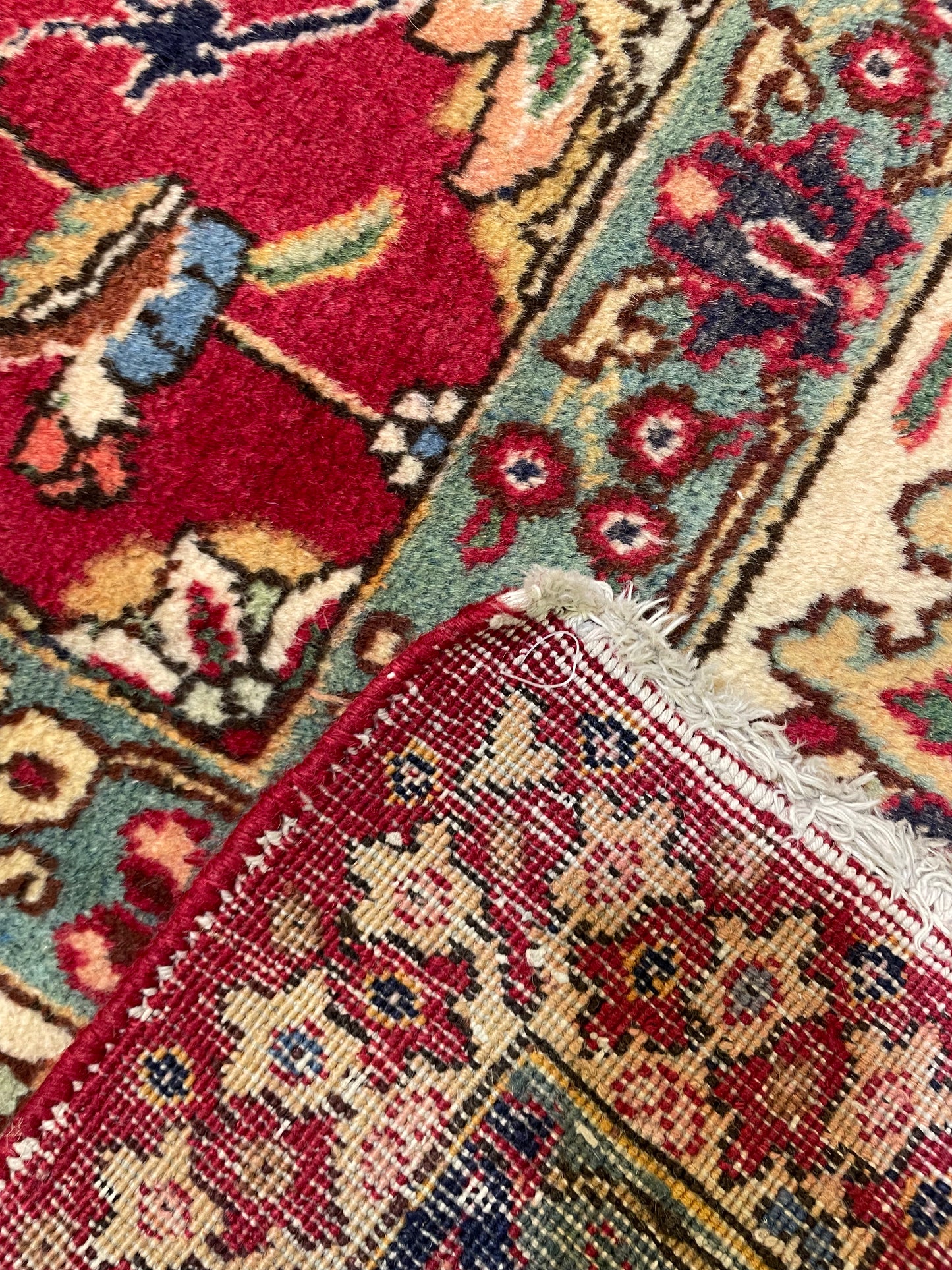Hand-Knotted Wool Rug Tabriz Signed 9'9" x 12'4"