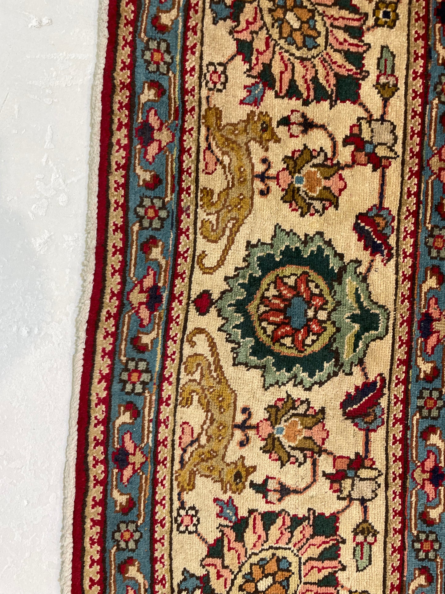 Hand-Knotted Wool Rug Tabriz 9'10" x 13'