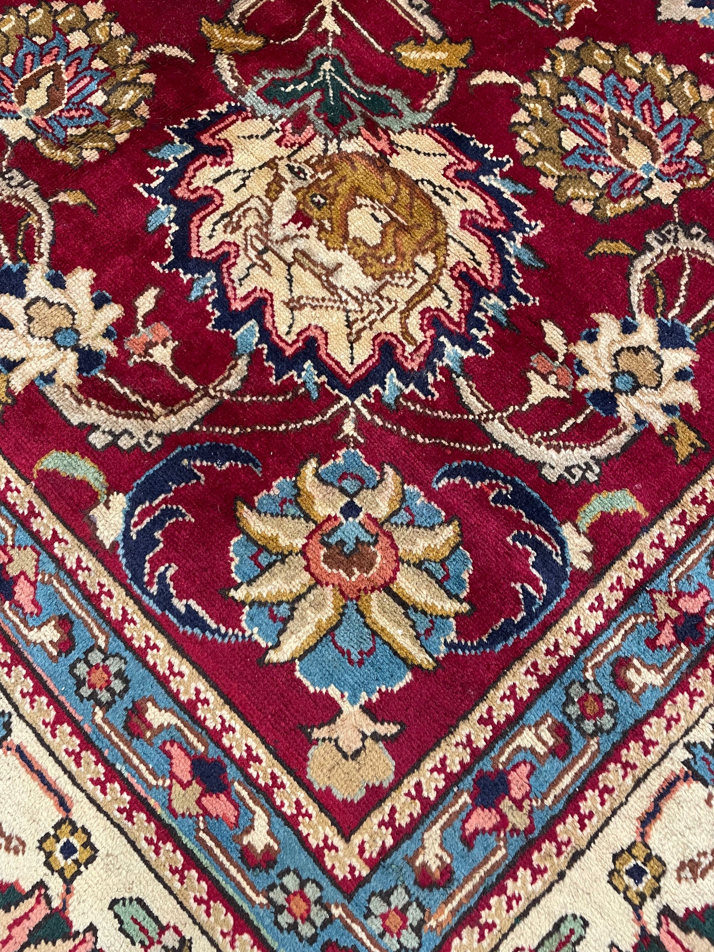 Hand-Knotted Wool Rug Tabriz 9'10" x 13'