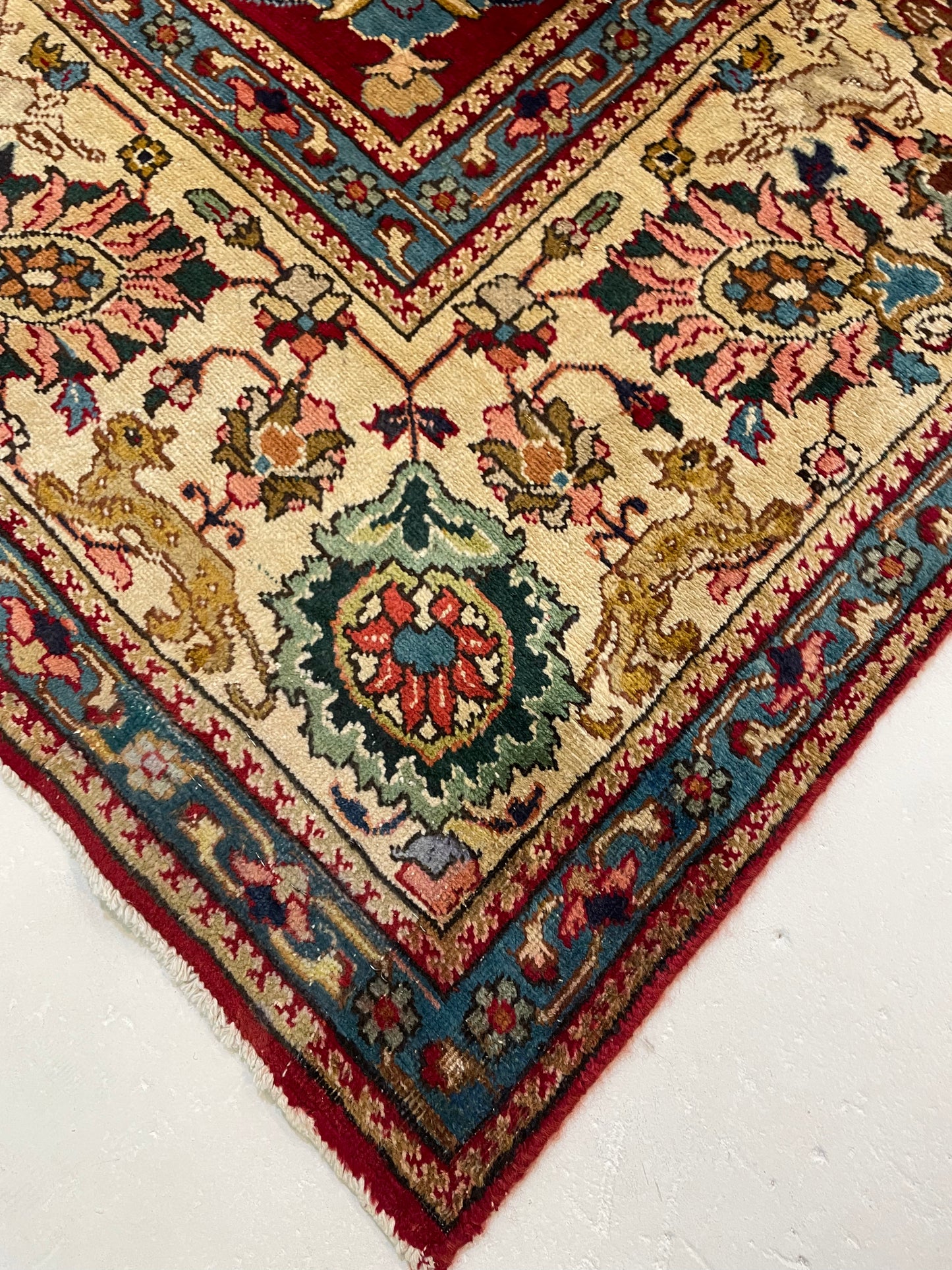 Hand-Knotted Wool Rug Tabriz 9'10" x 13'
