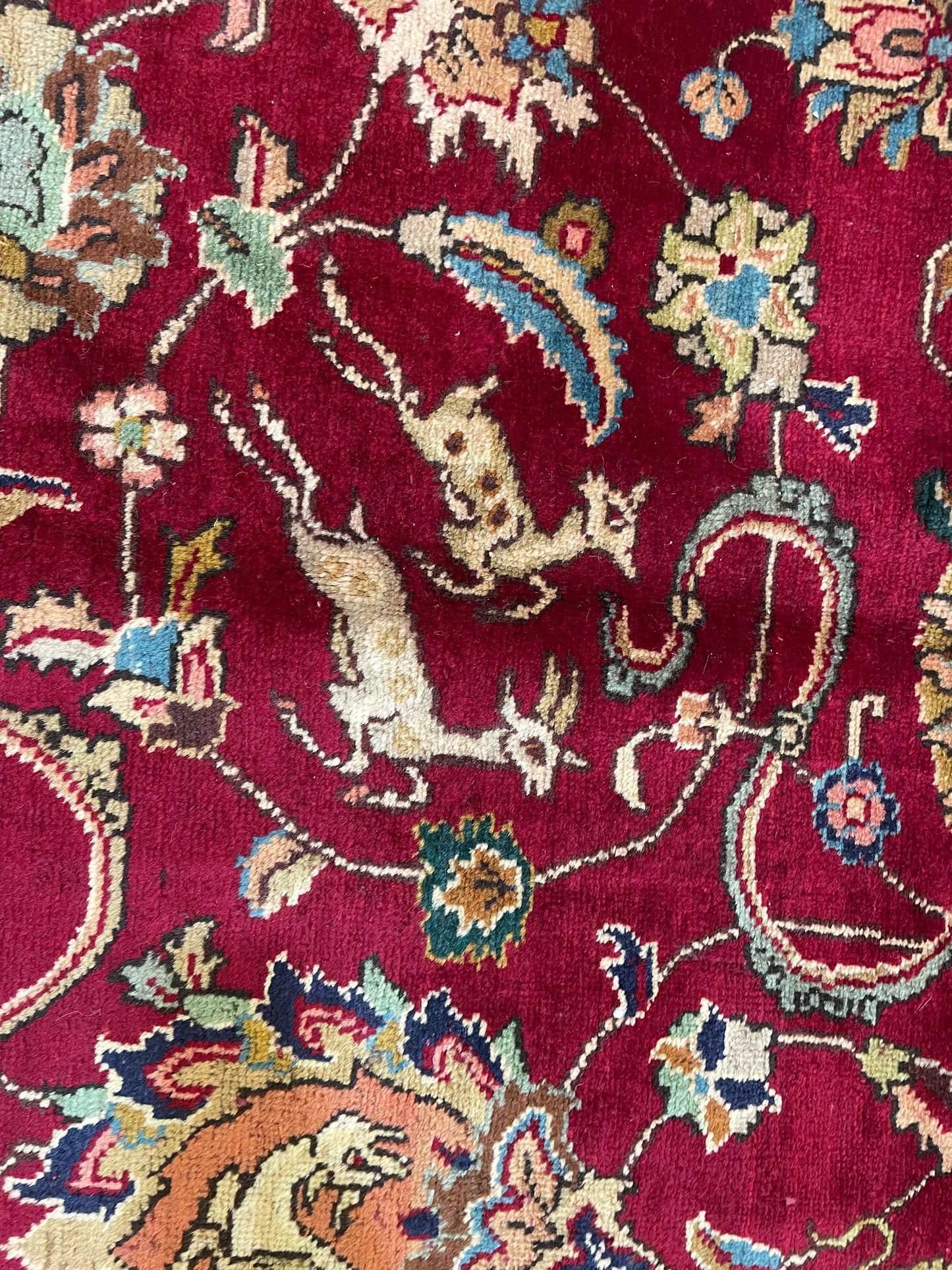 Hand-Knotted Wool Rug Tabriz 9'10" x 13'