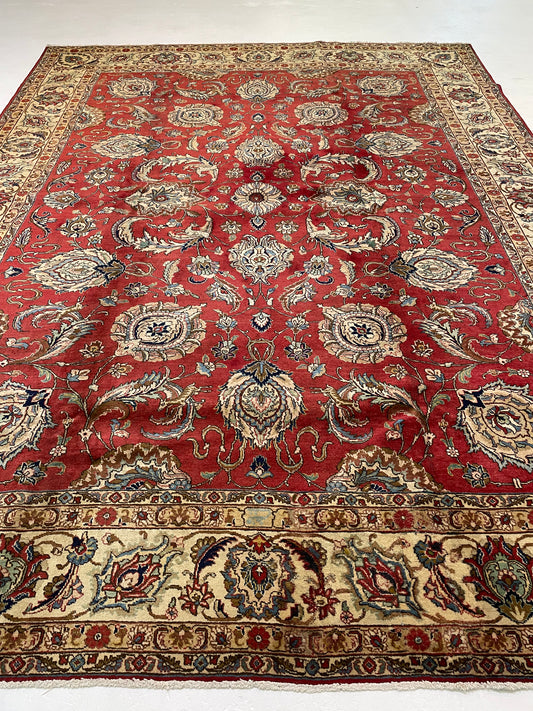 Hand-Knotted Wool Rug Tabriz 9'6" x 12'10"