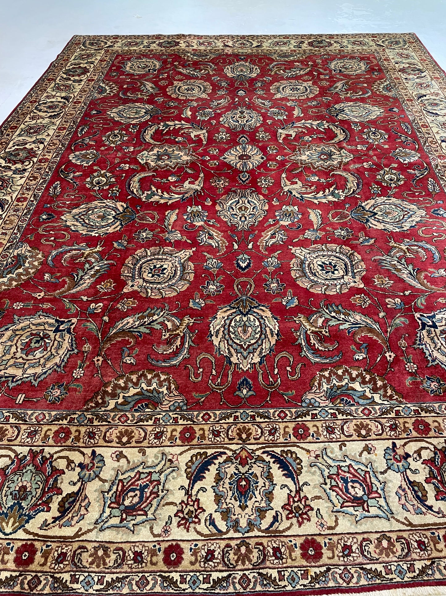 Hand-Knotted Wool Rug Tabriz 9'6" x 12'10"