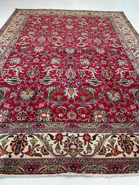 Hand-Knotted Wool Rug Tabriz 9'9" x 13'10"