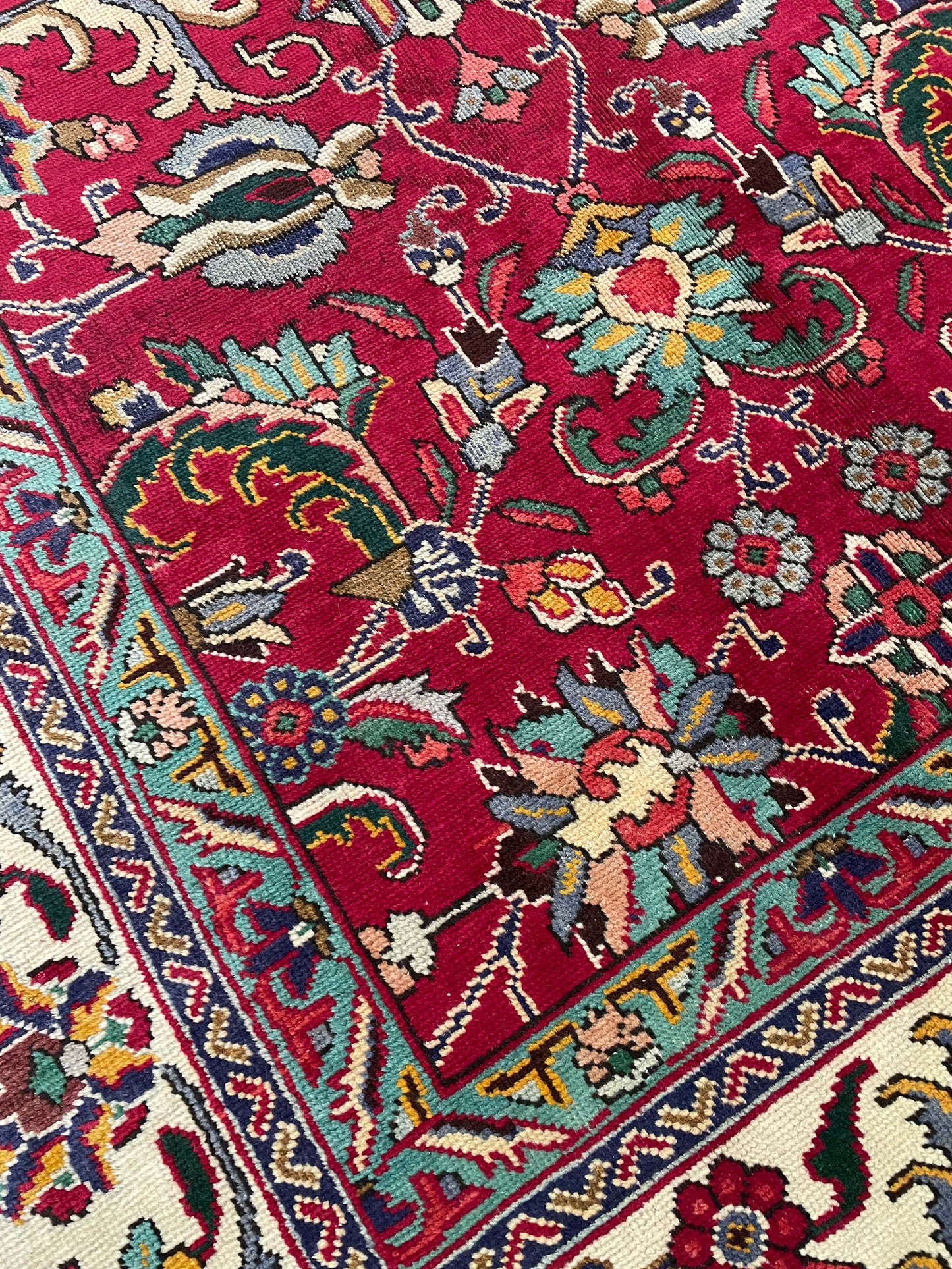 Hand-Knotted Wool Rug Tabriz 9'9" x 13'10"