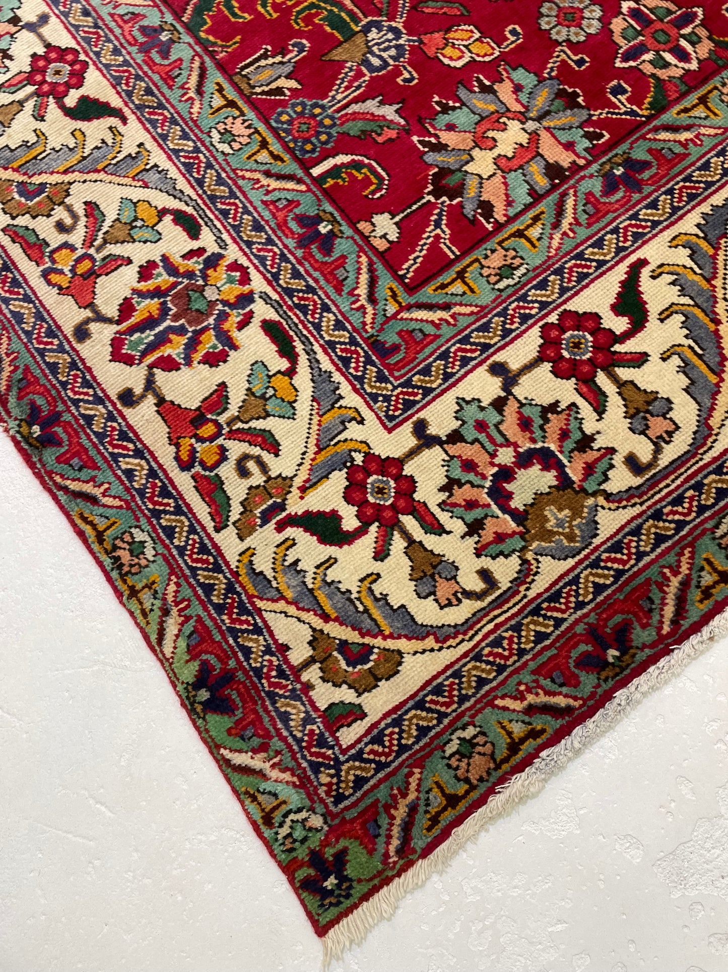 Hand-Knotted Wool Rug Tabriz 9'9" x 13'10"