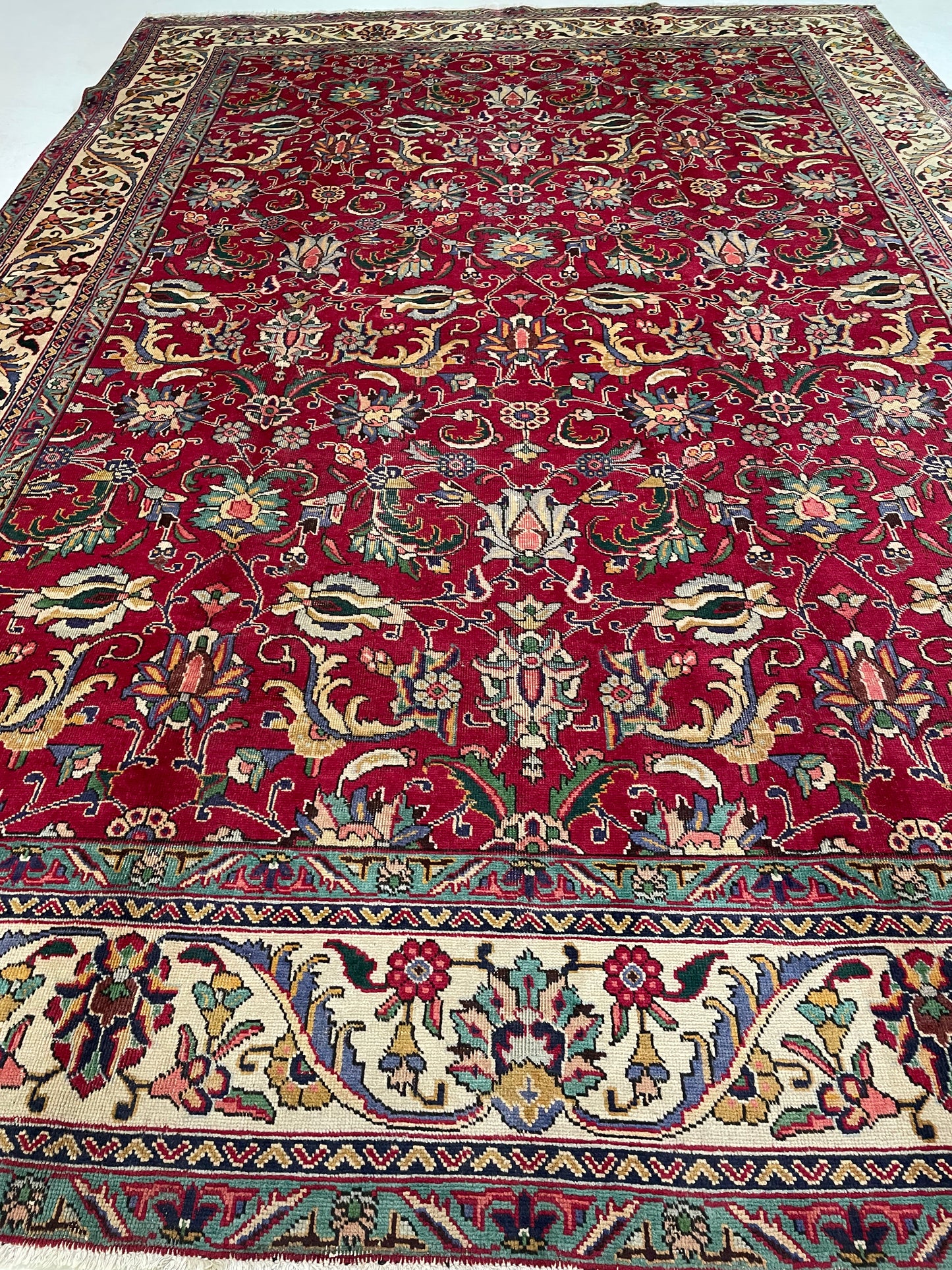 Hand-Knotted Wool Rug Tabriz 9'9" x 13'10"
