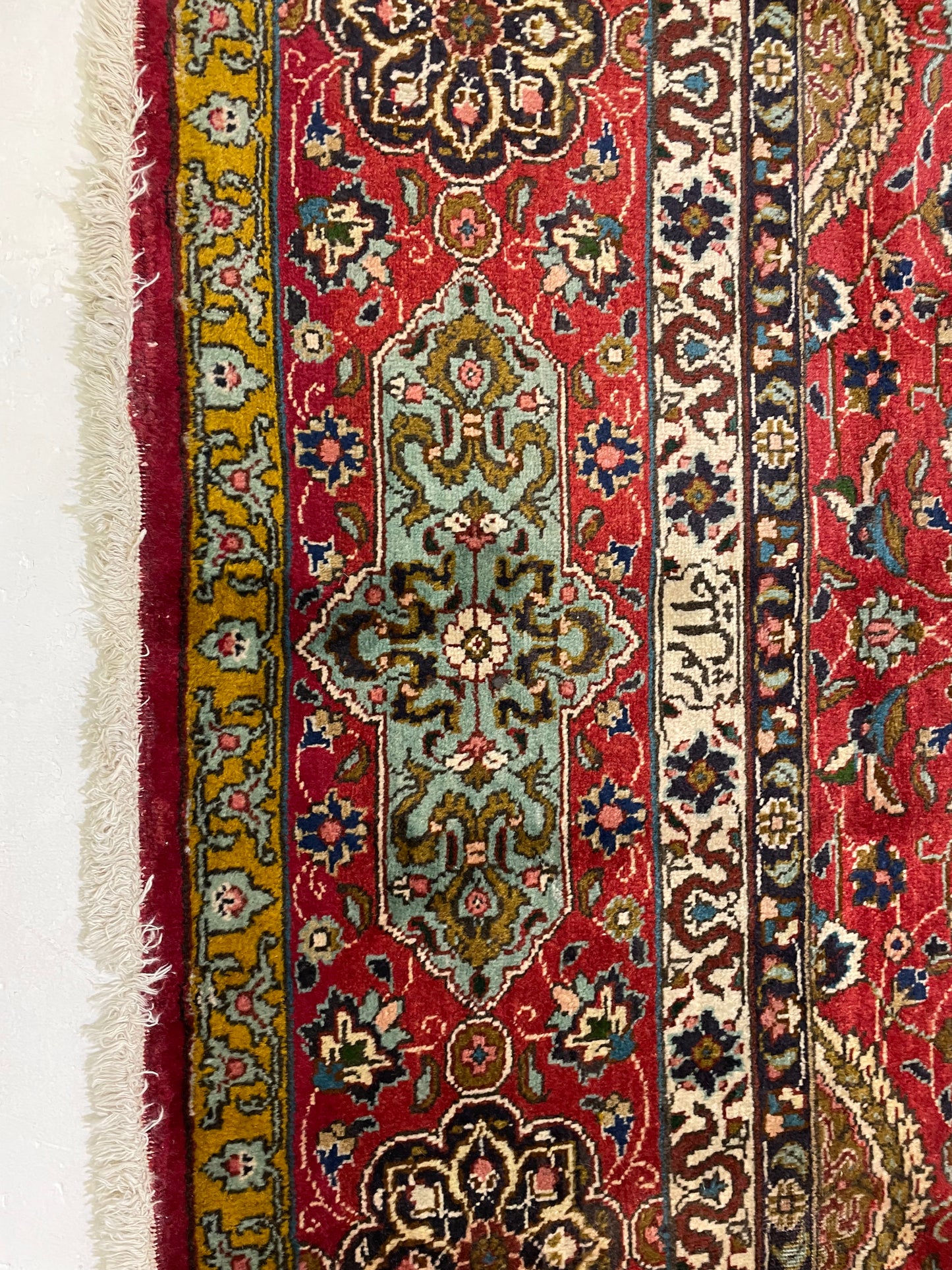 Hand-Knotted Wool Rug Tabriz Signed 9'10" x 12'9"