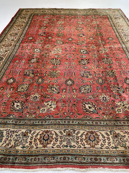 Hand-Knotted Wool Rug Tabriz 9'2" x 12'6"