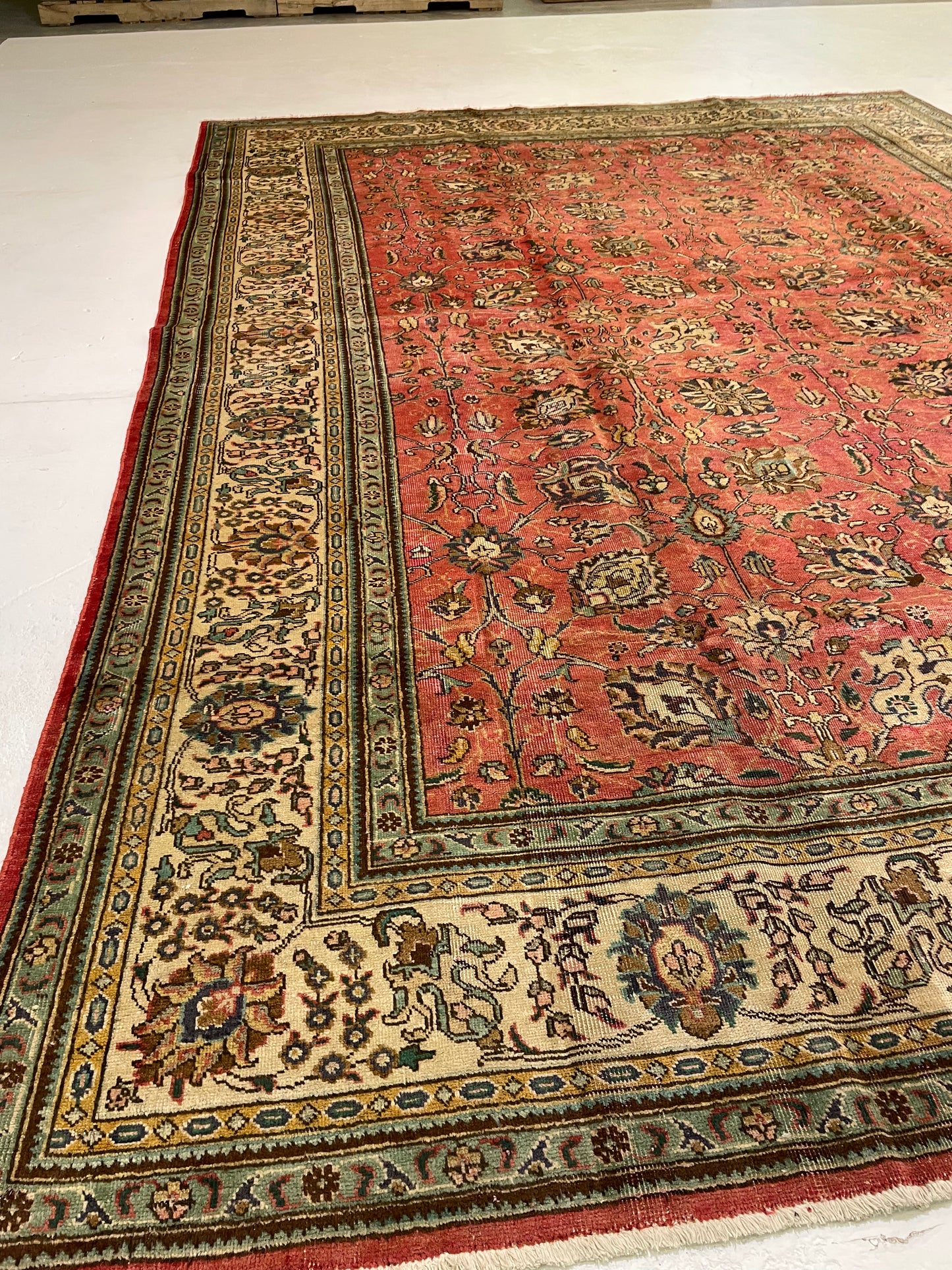 Hand-Knotted Wool Rug Tabriz 9'2" x 12'6"