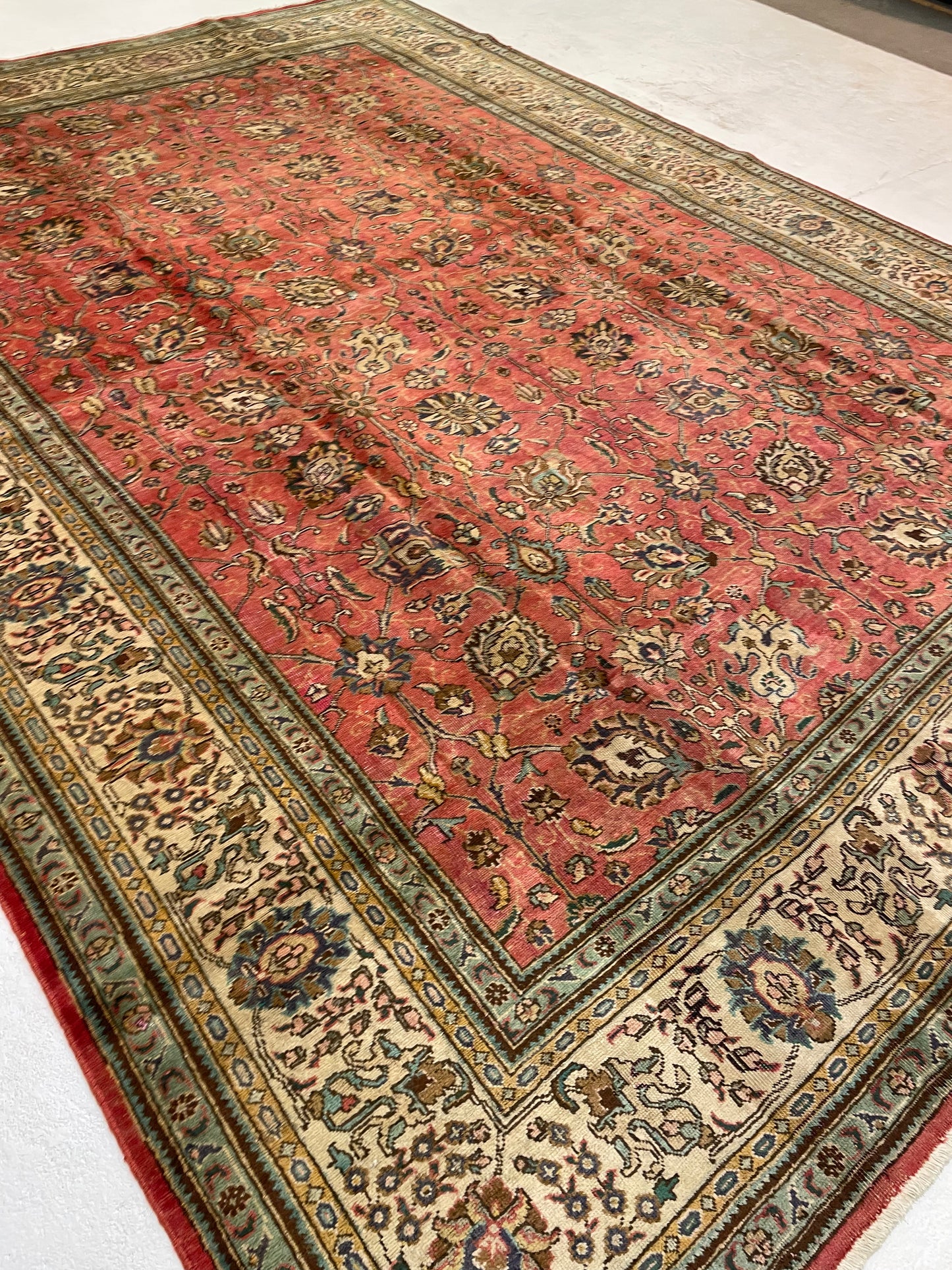 Hand-Knotted Wool Rug Tabriz 9'2" x 12'6"