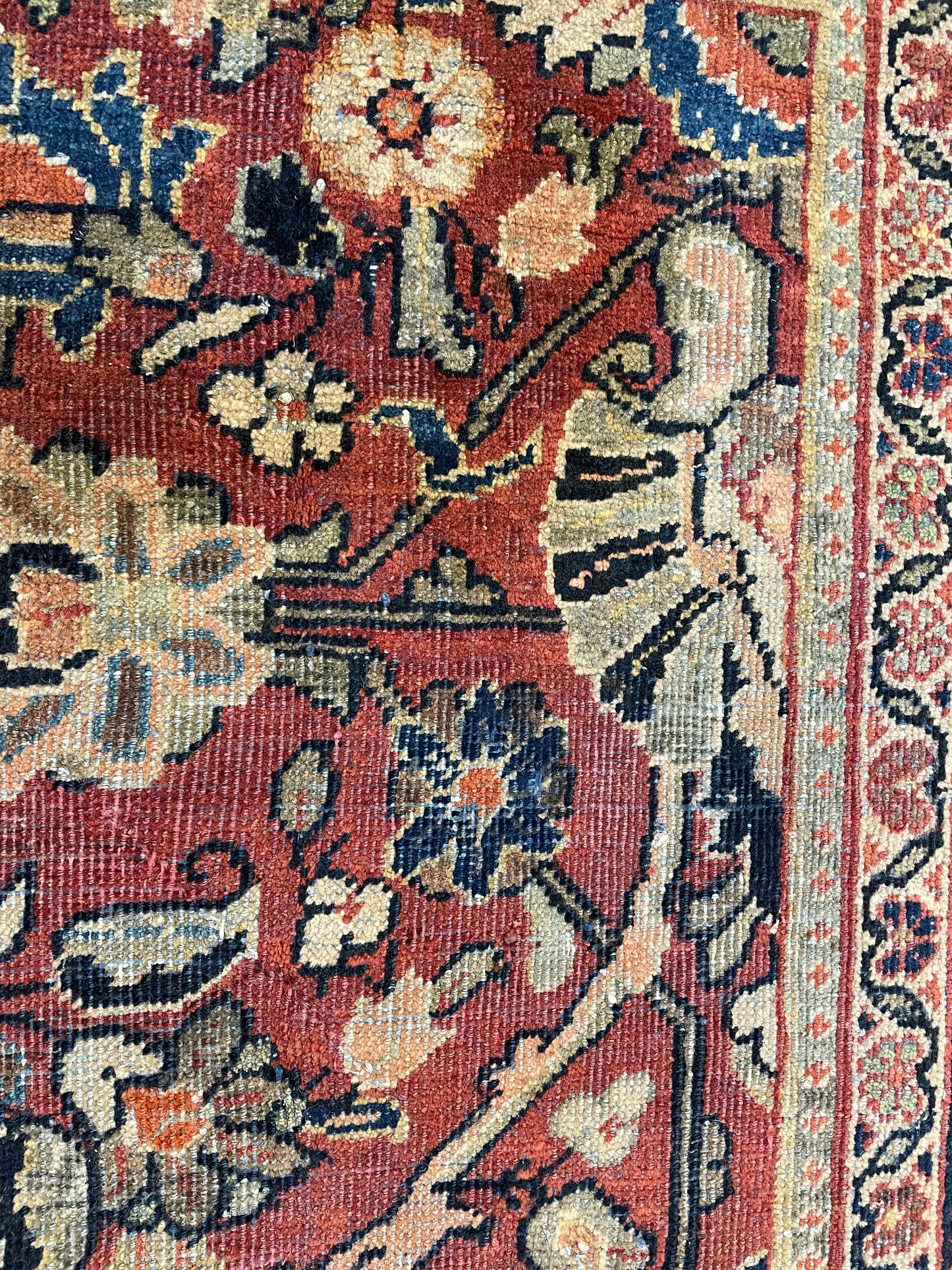 Hand-Knotted Wool Area Rug Antique Mahal 7'1" x 10'6"