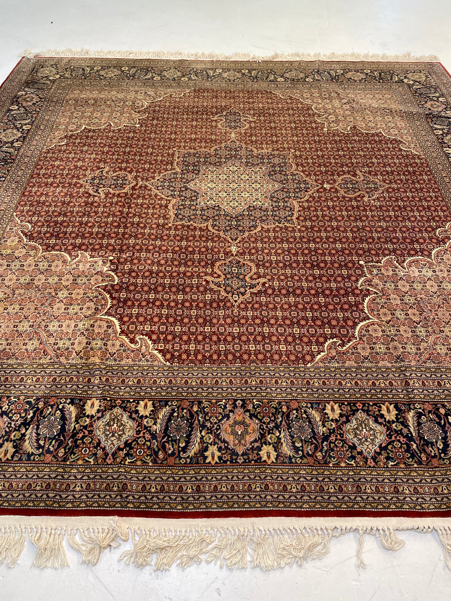 Hand-Knotted Wool Area Rug Mahi High Density Square 8'2" x 8'6"