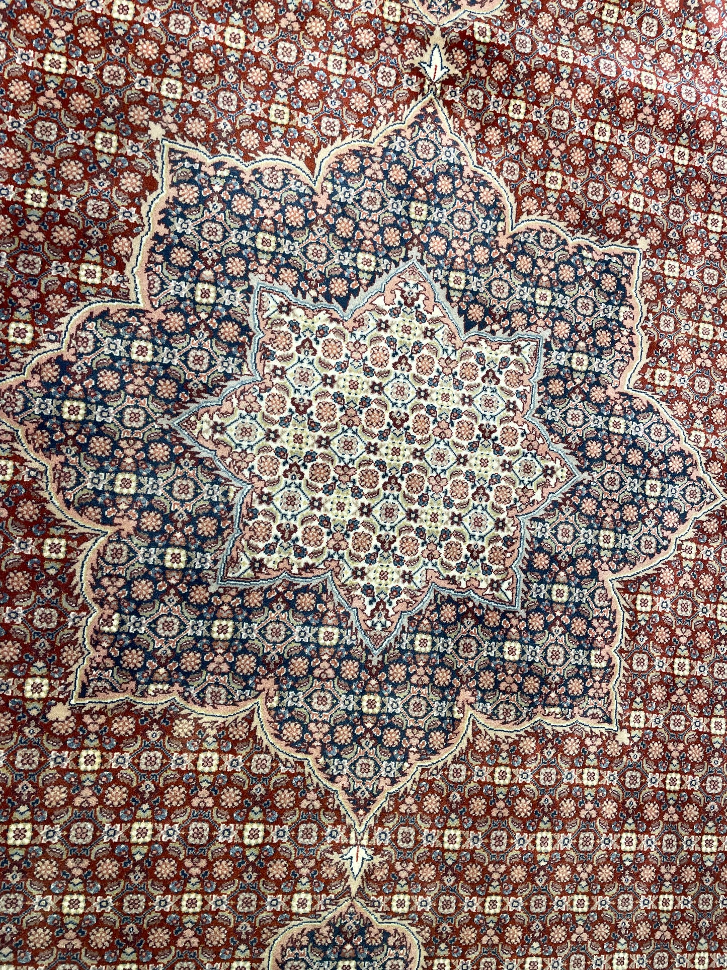 Hand-Knotted Wool Area Rug Mahi High Density Square 8'2" x 8'6"