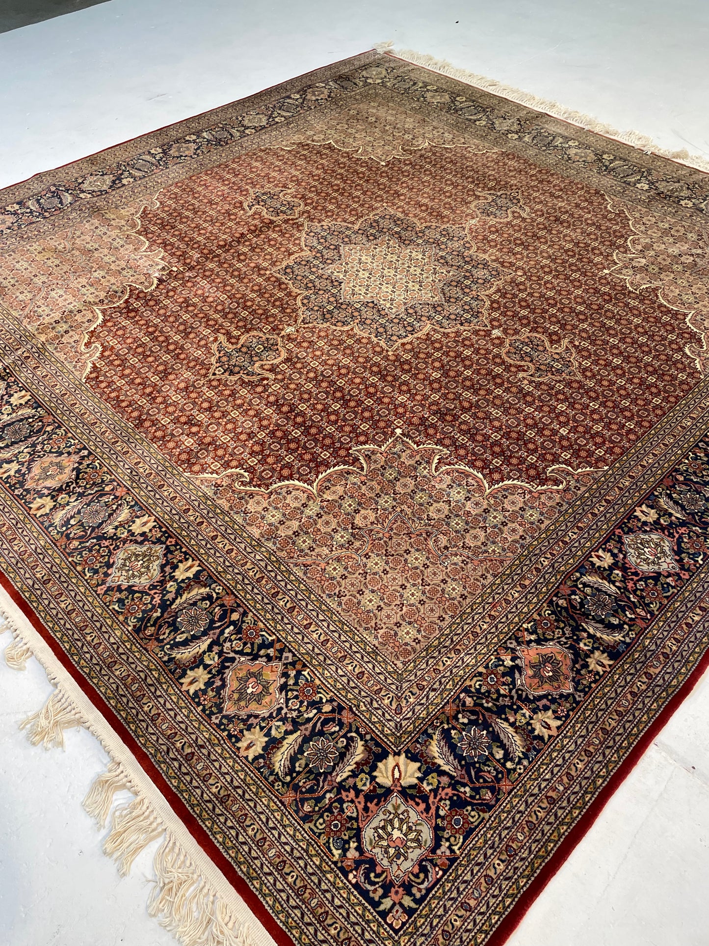 Hand-Knotted Wool Area Rug Mahi High Density Square 8'2" x 8'6"