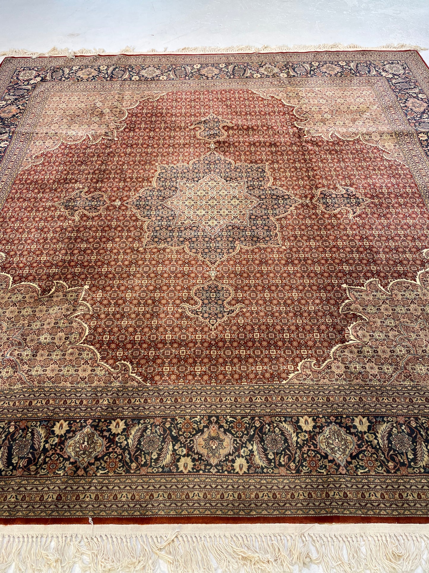 Hand-Knotted Wool Area Rug Mahi High Density Square 8'2" x 8'6"