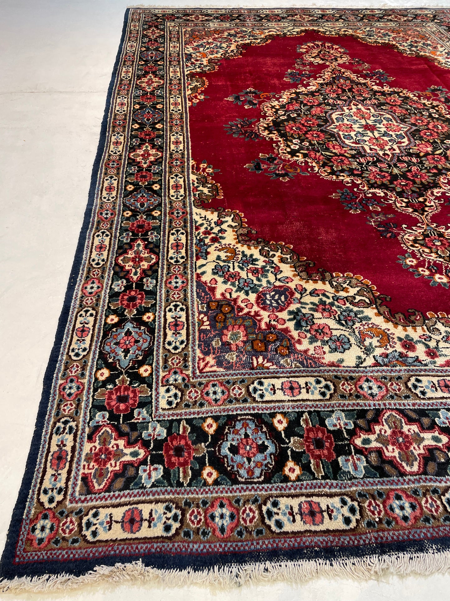 Hand-Knotted Wool Area Rug Birjand Open Field 8' x 11'3"