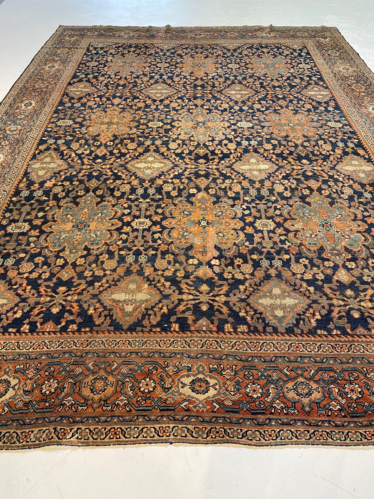 Antique Hand-Knotted Wool Area Rug Sultan Abad 9' x 12'4"