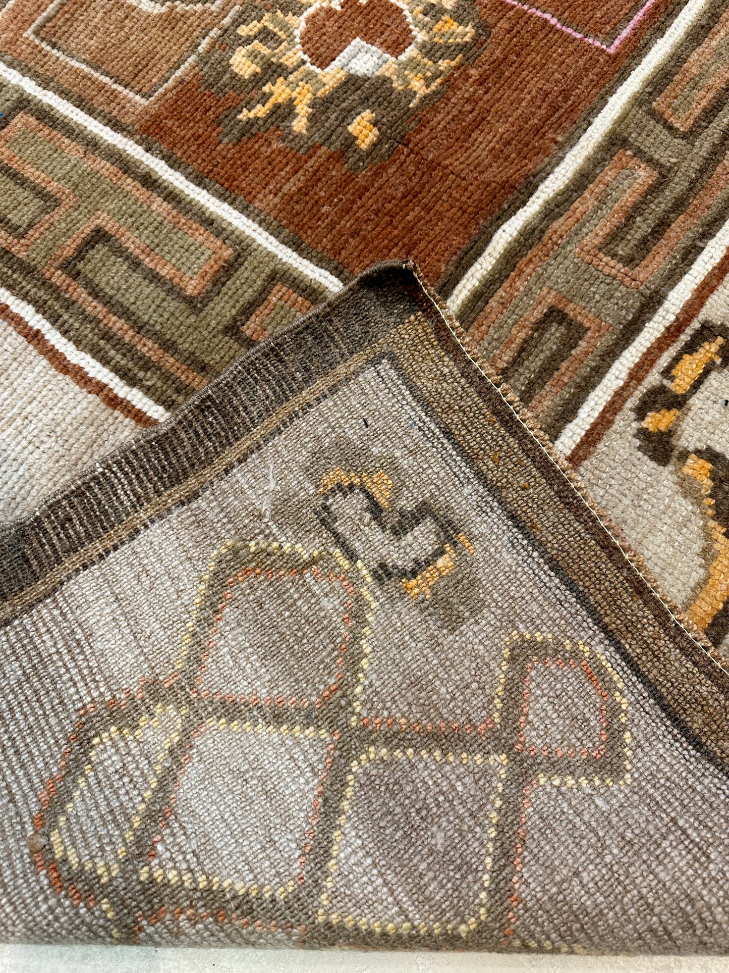 Hand-Knotted Wool Rug Turkish Oushak 10'6" x 11''3"