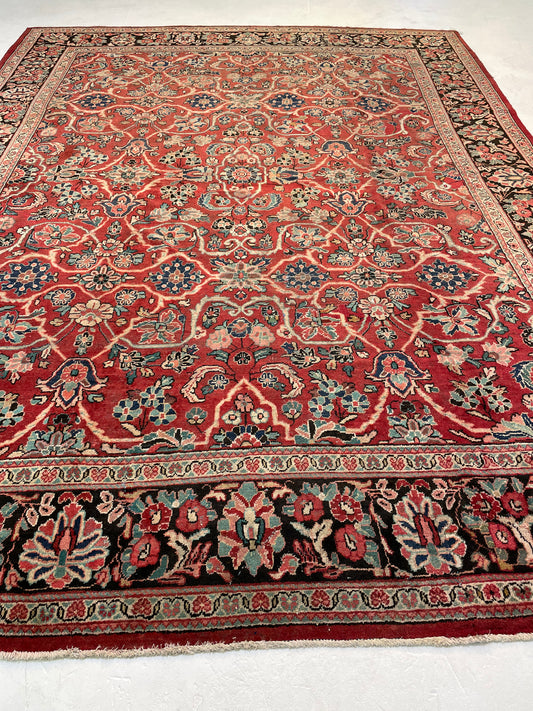Hand-Knotted Wool Area Rug Mahal 9'6" x 12'9"