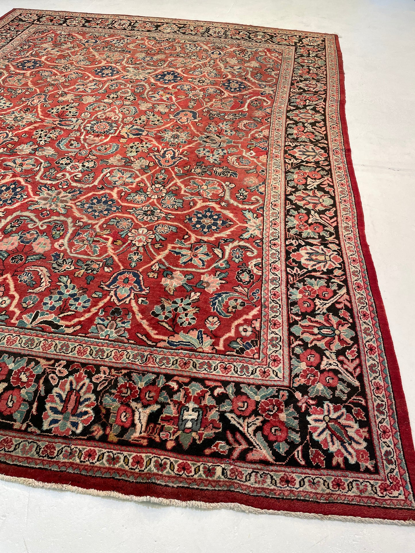 Hand-Knotted Wool Area Rug Mahal 9'6" x 12'9"