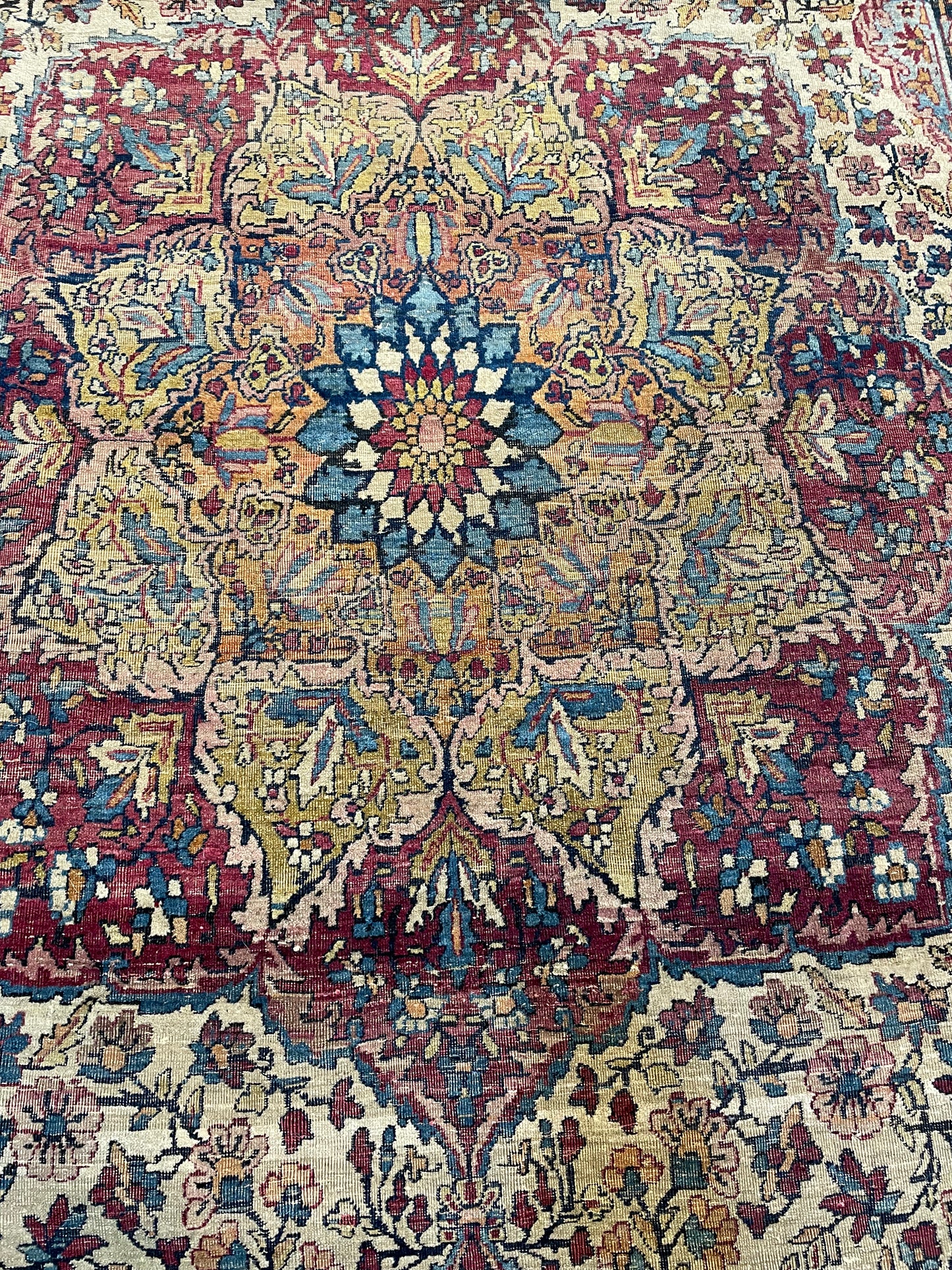Antique Hand-Knotted Wool Area Rug Farahan Collectible 6'6" x 9'9"