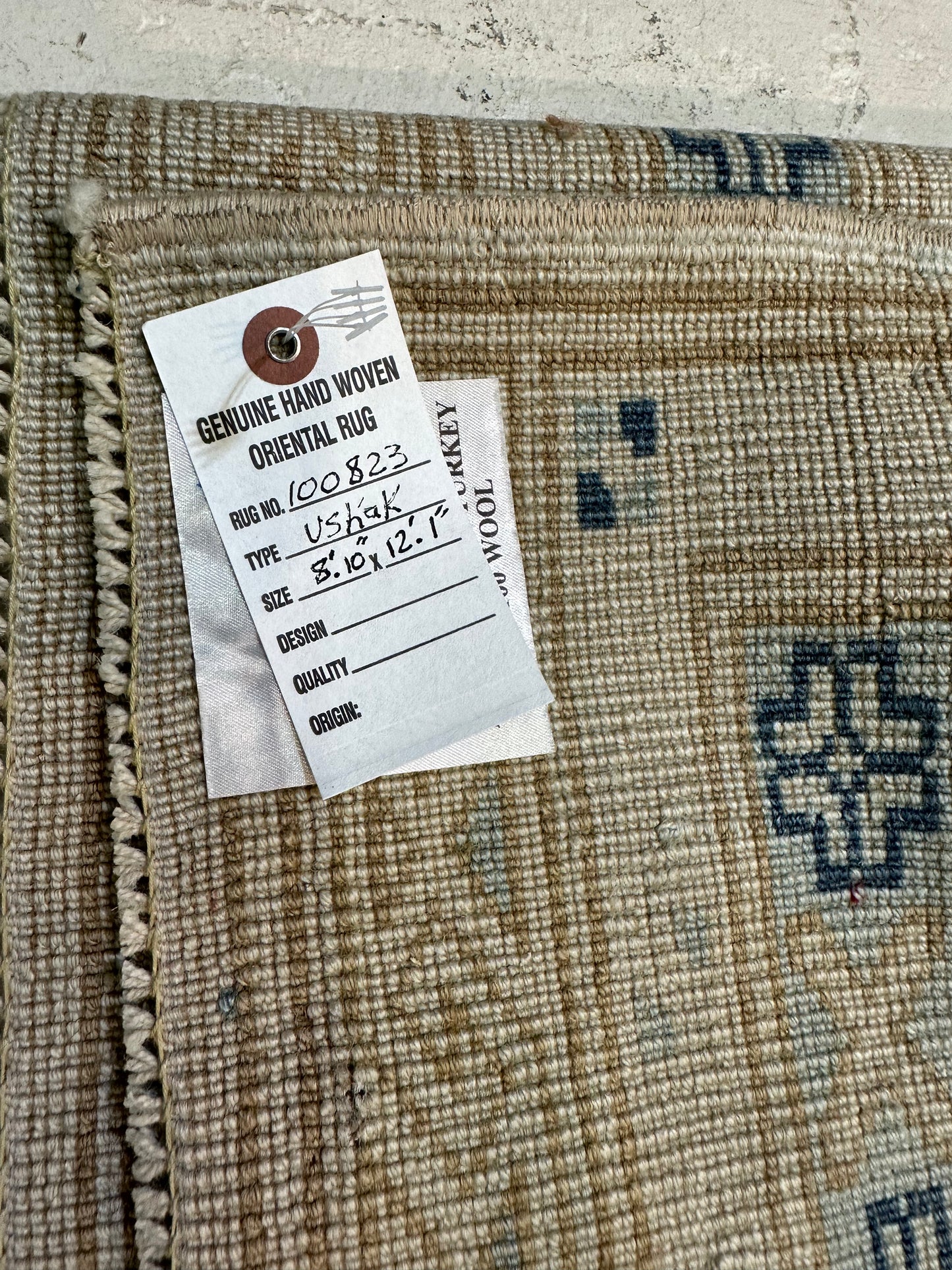 Hand-Knotted Wool Rug Turkish Oushak 8'10" x 12'1"