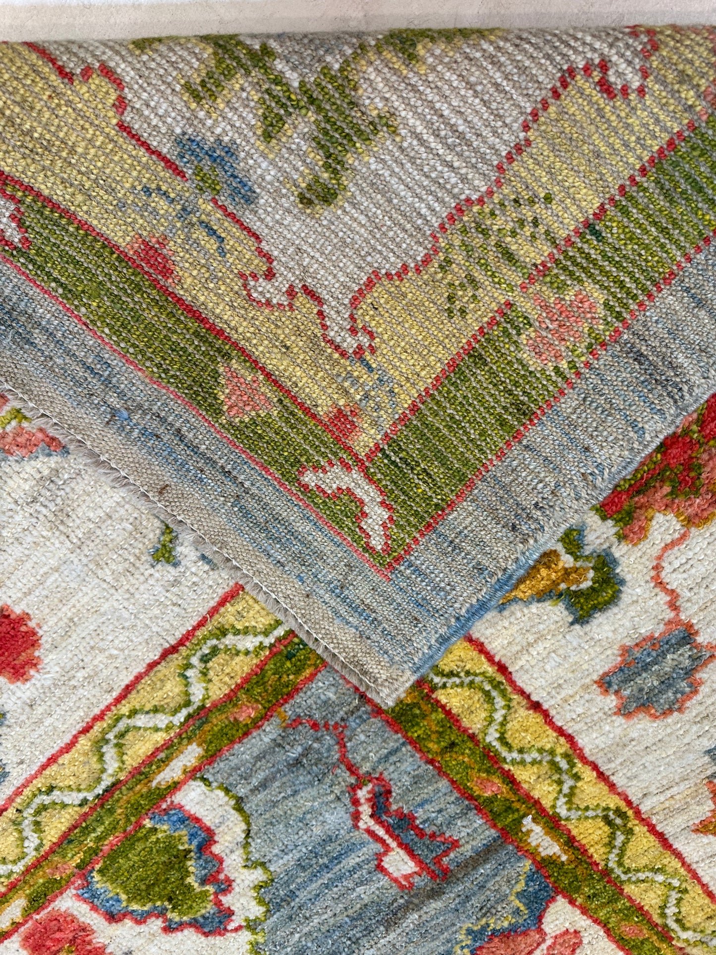 Hand-Knotted Wool Rug Turkish Oushak 9'6" x 10'4"