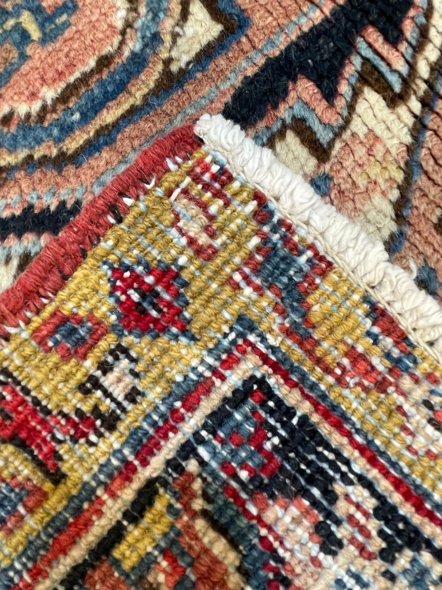Antique Hand-Knotted Wool Area Rug Heriz 7'4" x 10'