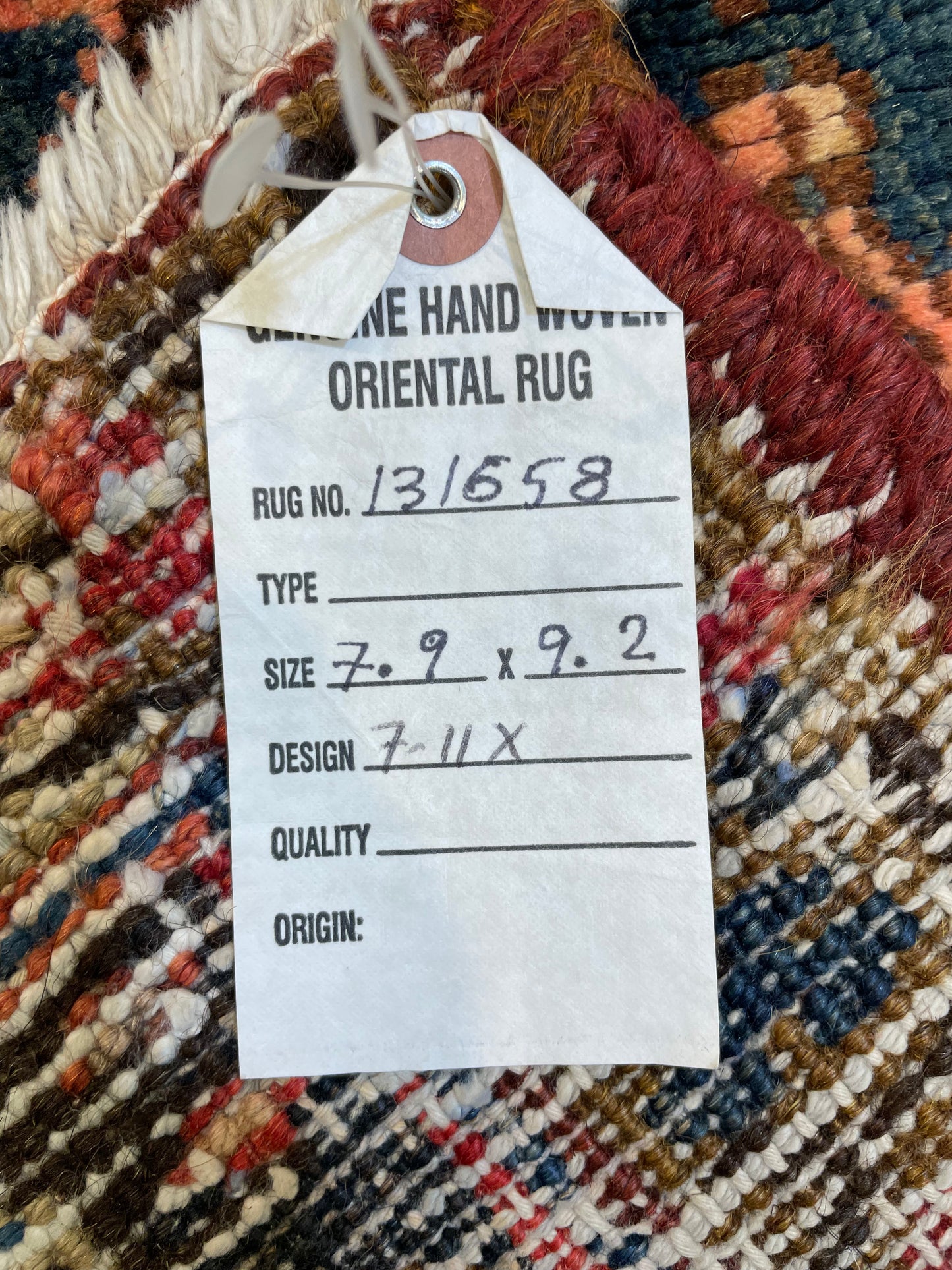 Hand-Knotted Wool Area Rug Heriz 7'9" x 9'2"