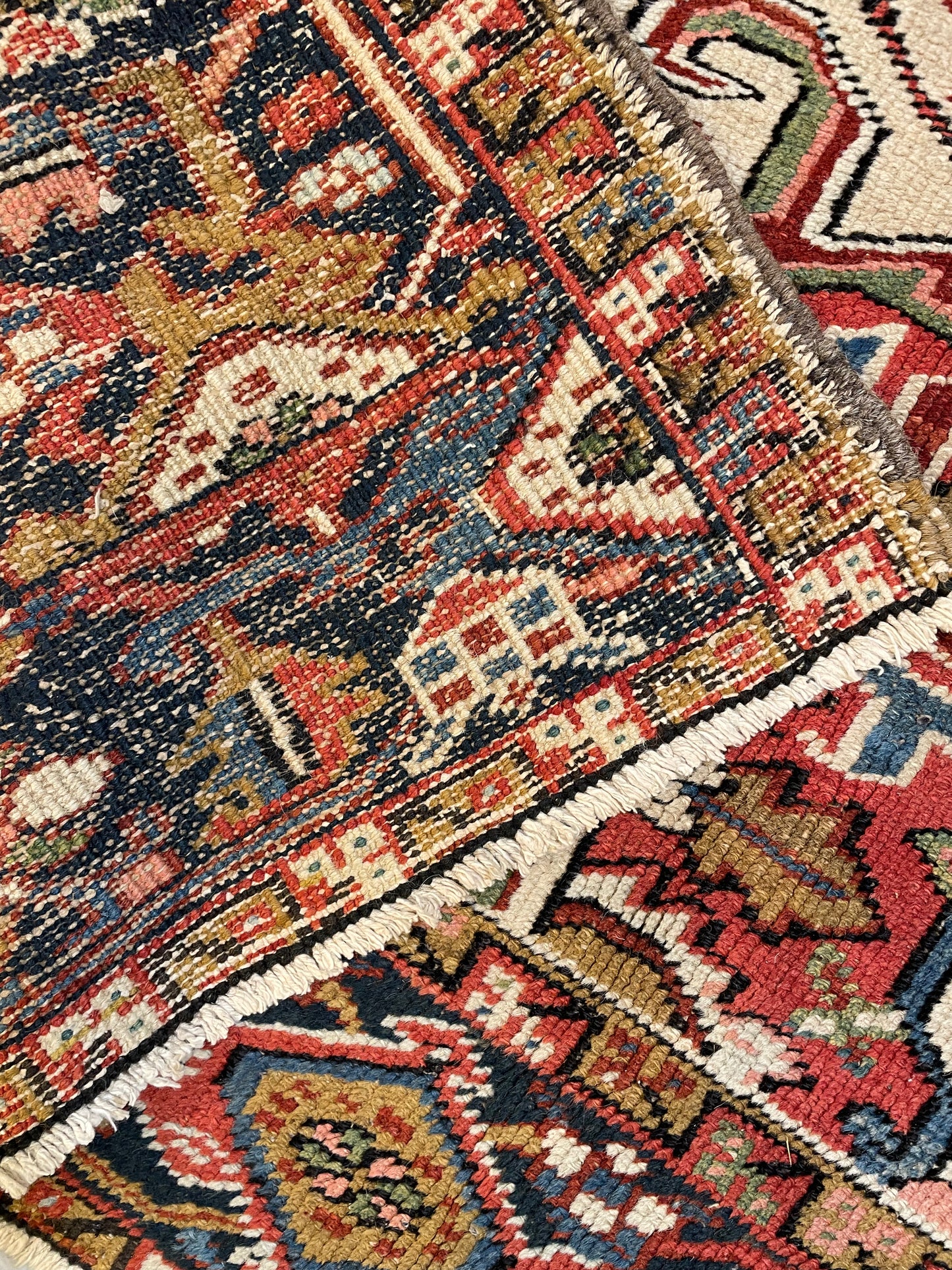 Antique Hand-Knotted Wool Area Rug Heriz 8' x 11'5"