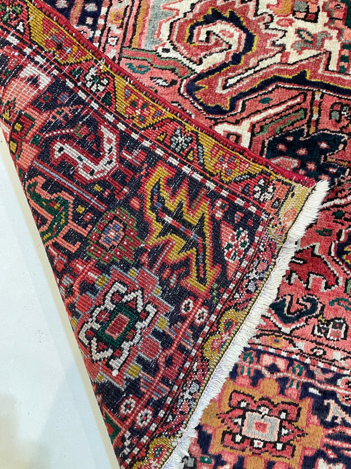 Hand-Knotted Wool Area Rug Heriz 9'1" x 10'10"