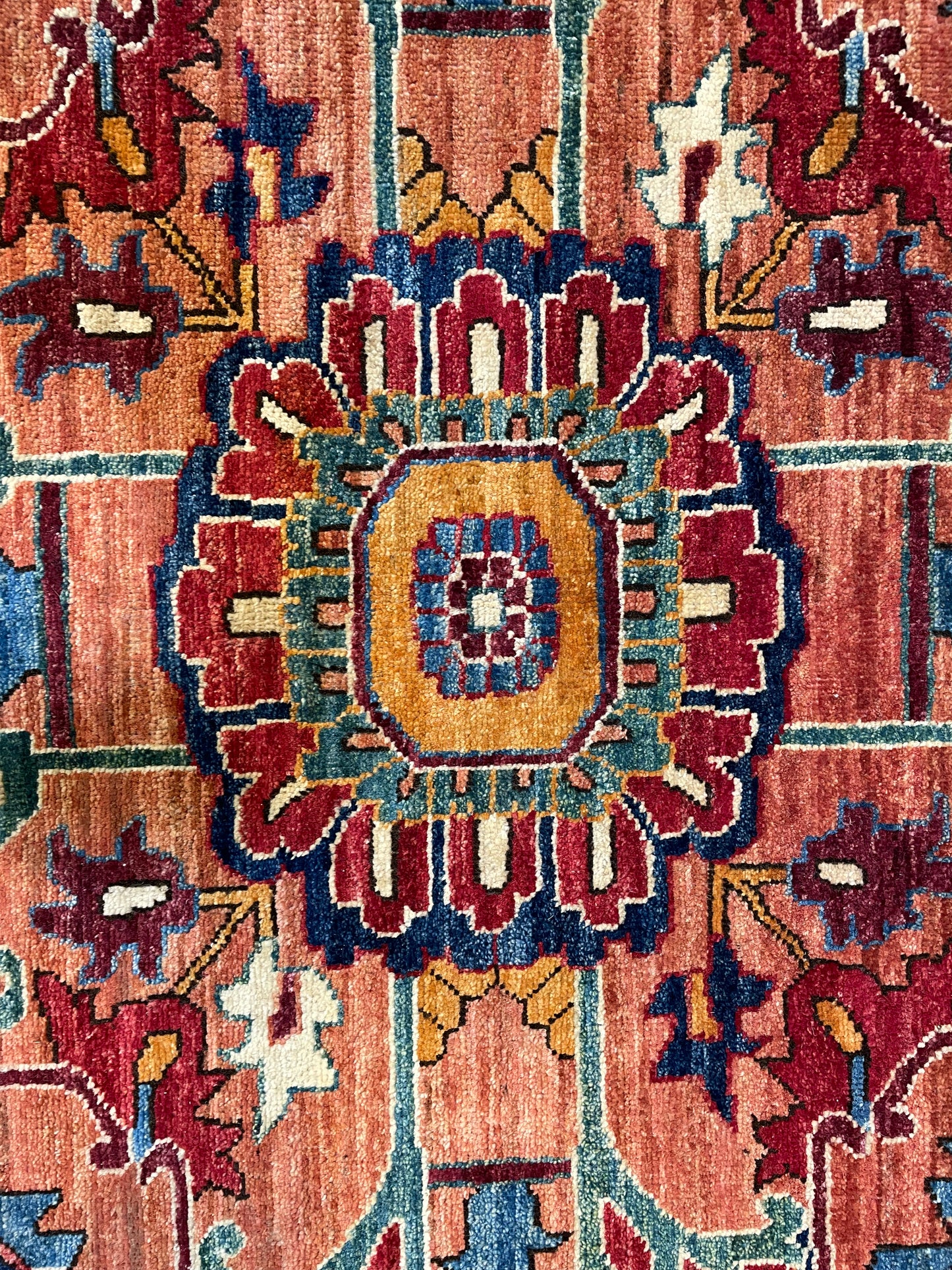 Hand-Knotted Wool Area Rug Antique Heriz Serapi 9' x 11'11"