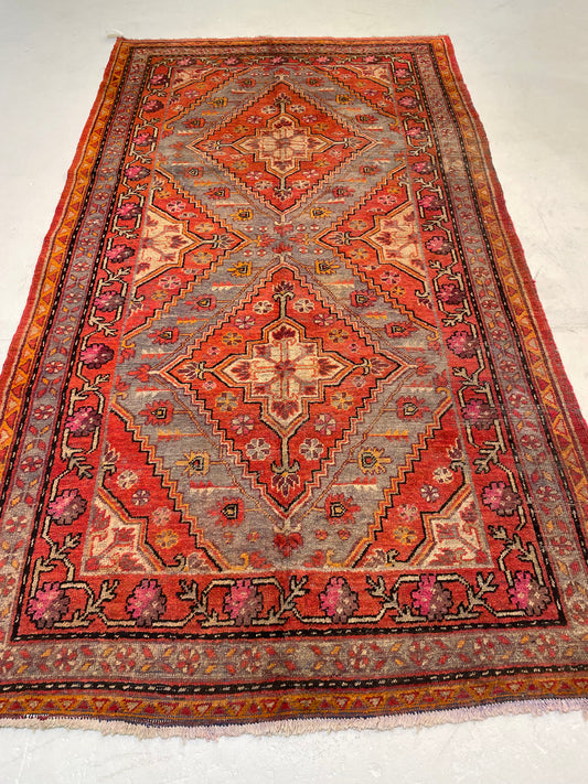 Hand-Knotted Wool Antique Rug Khotan Samarkand Collectible 5'1" x 9'1"
