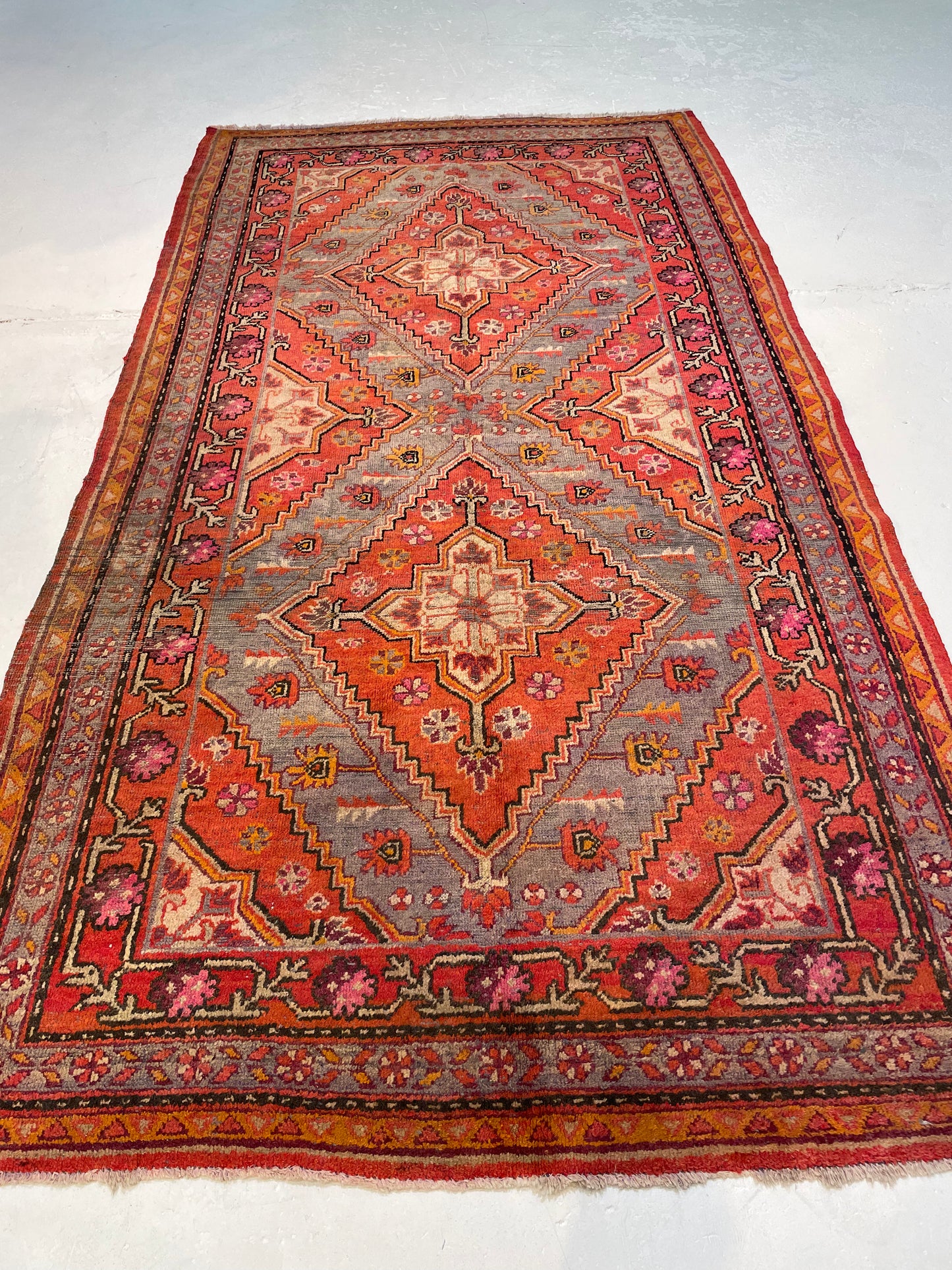 Hand-Knotted Wool Antique Rug Khotan Samarkand Collectible 5'1" x 9'1"