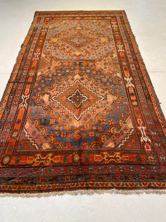 Hand-Knotted Wool Area Rug Antique Khotan Samarkand Collectible 5'3" x 10'2"