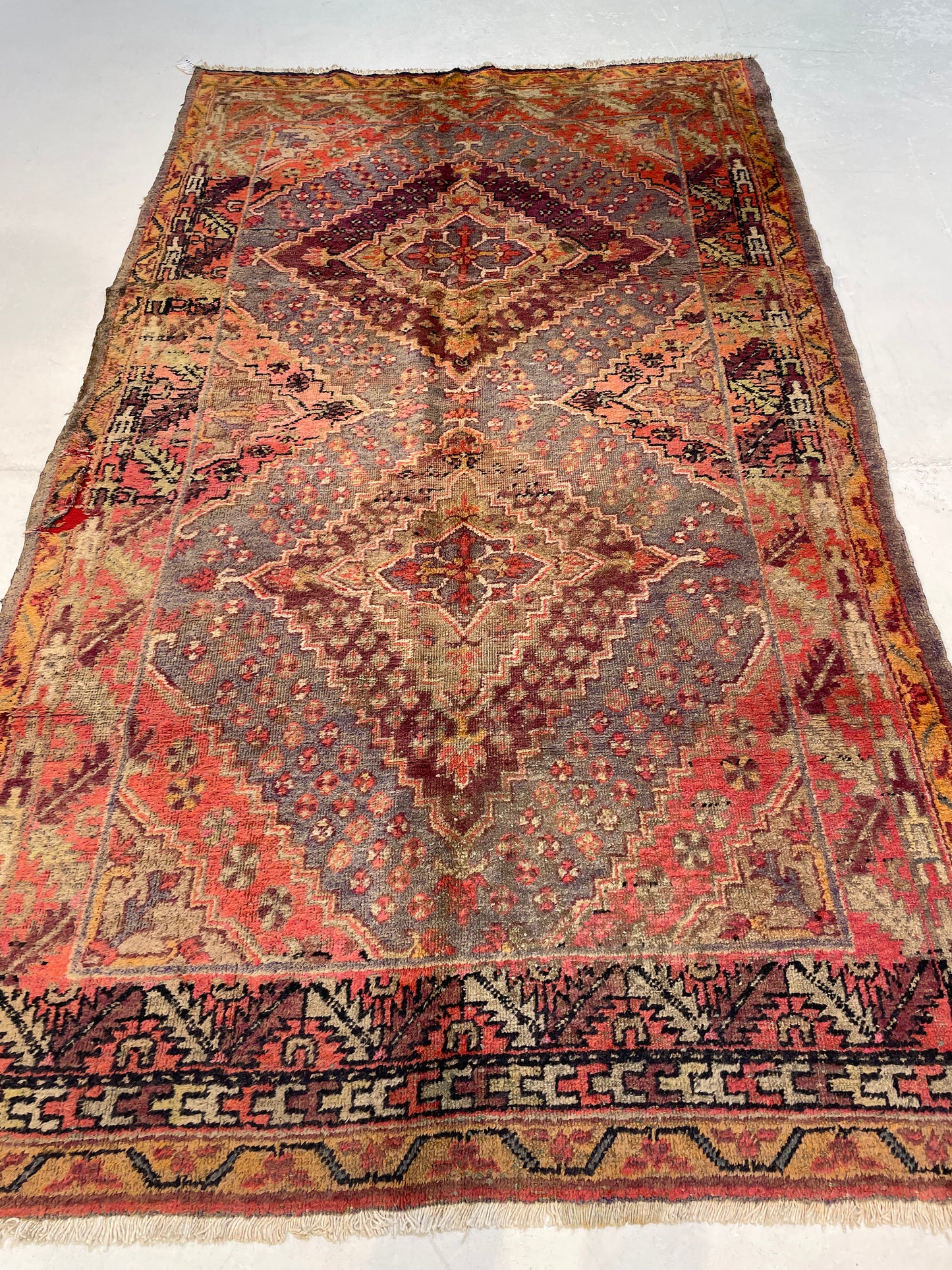 Hand-Knotted Wool Area Rug Antique Khotan Samarkand Collectible 5' x 8'7"