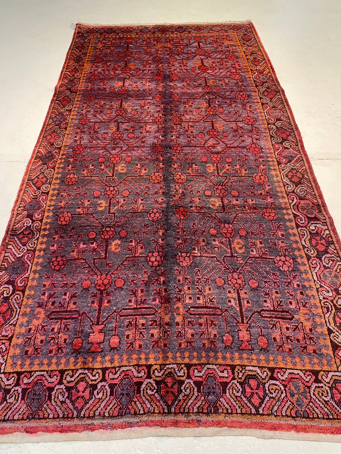 Hand-Knotted Wool Area Rug Antique Khotan Samarkand Collectible 5'5" x 10'9"