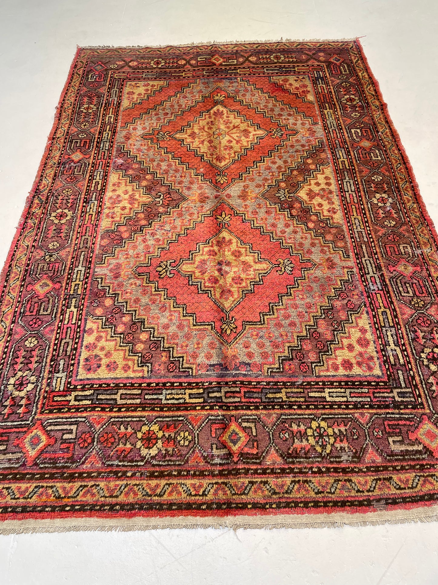 Hand-Knotted Wool Area Rug Antique Khotan Samarkand Collectible 5'6" x 8'3"