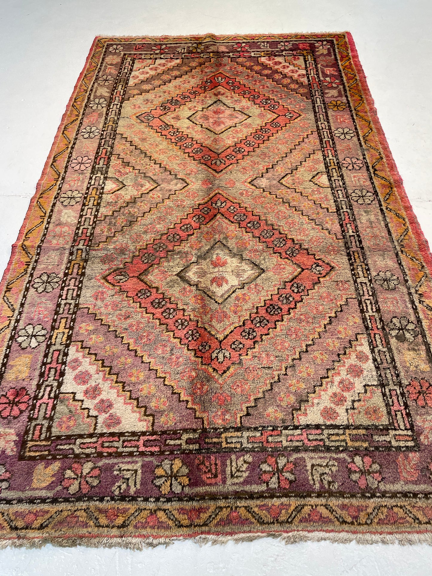 Hand-Knotted Wool Area Rug Antique Khotan Samarkand Collectible 5'3" x 8'11"