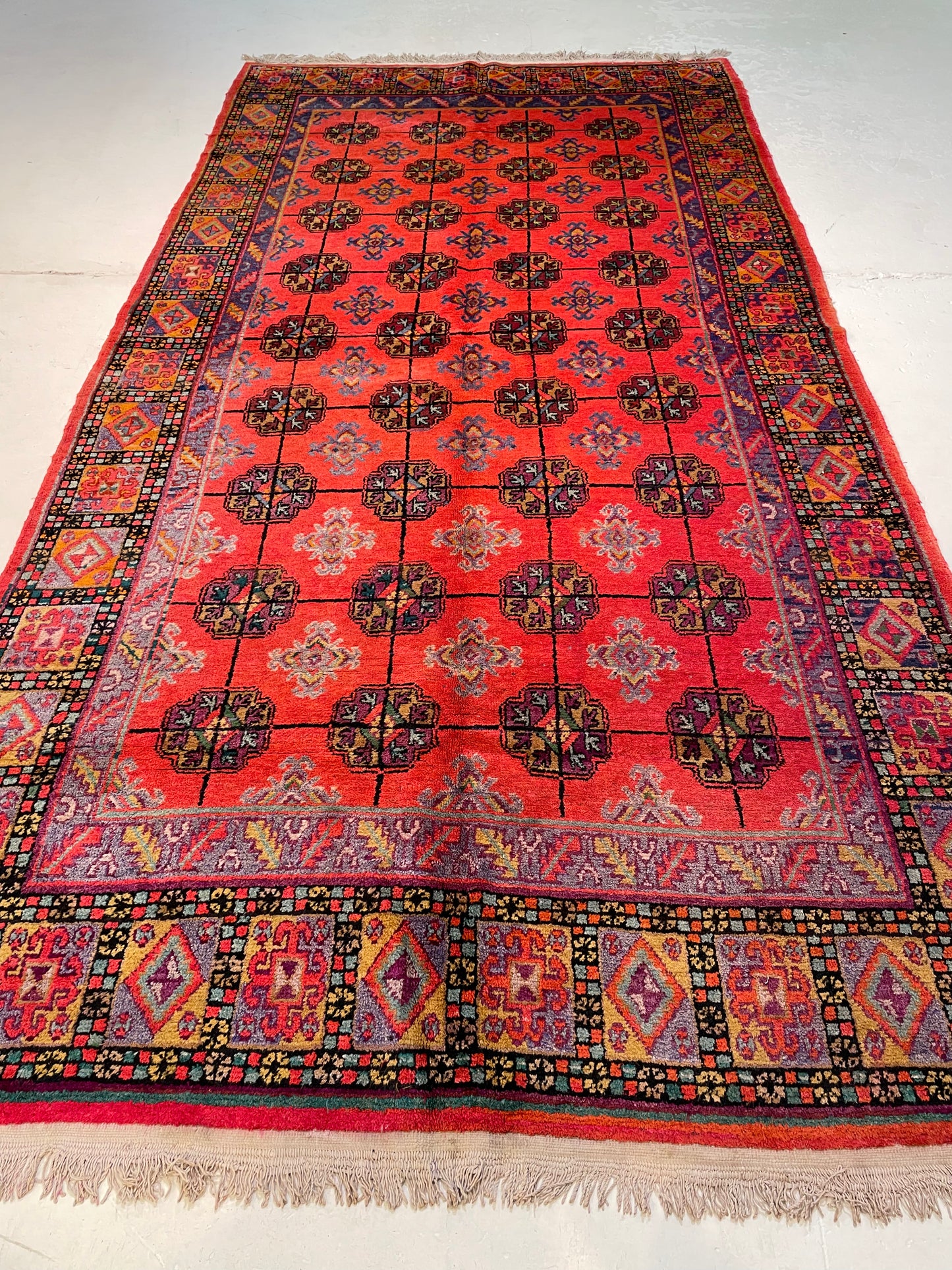Antique Hand-Knotted Wool Area Rug Khotan Samarkand Collectible 5'11" x 11'10"