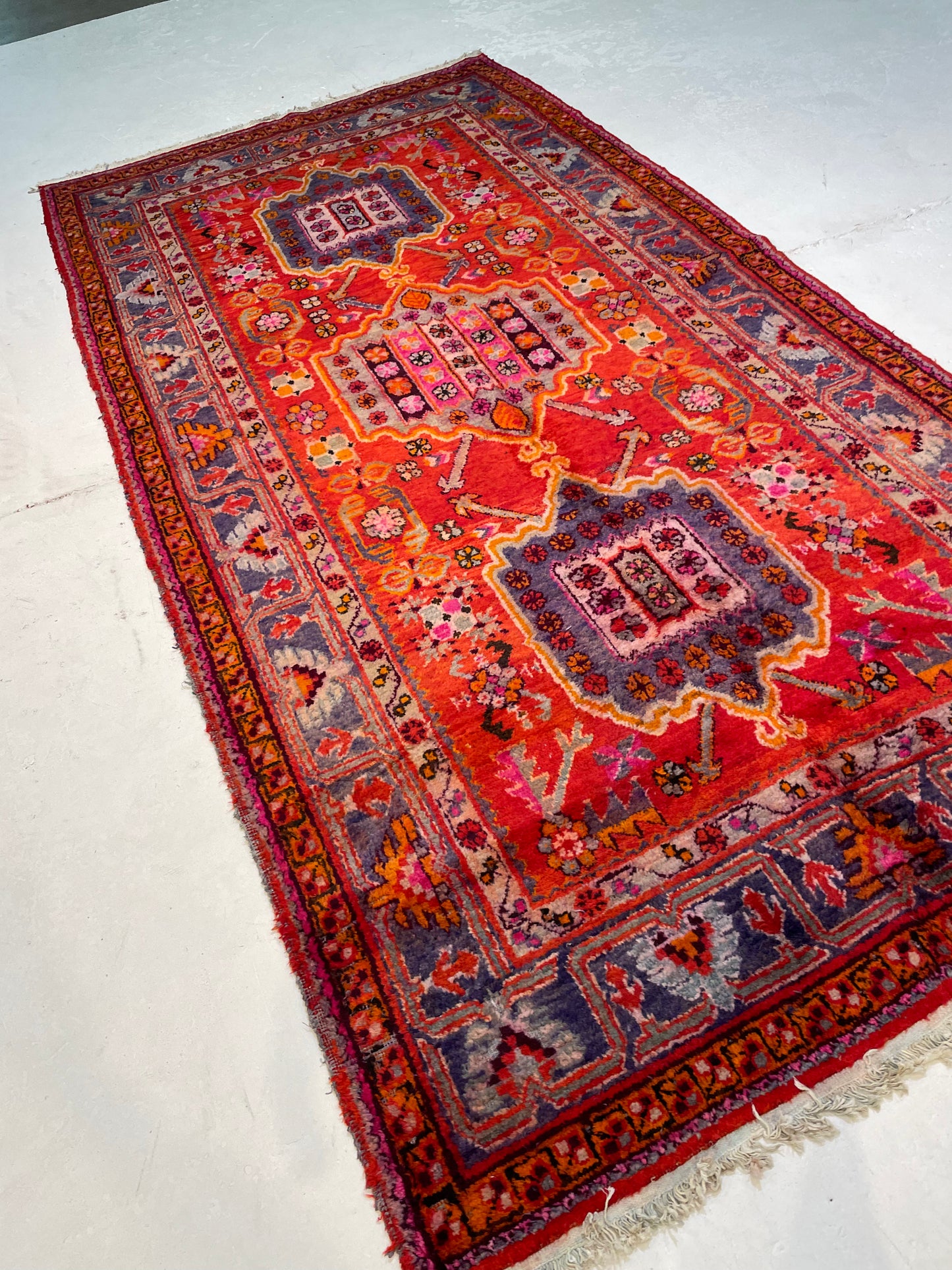 Antique Hand-Knotted Wool Area Rug Khotan Samarkand Collectible 5'3" x 10'8"