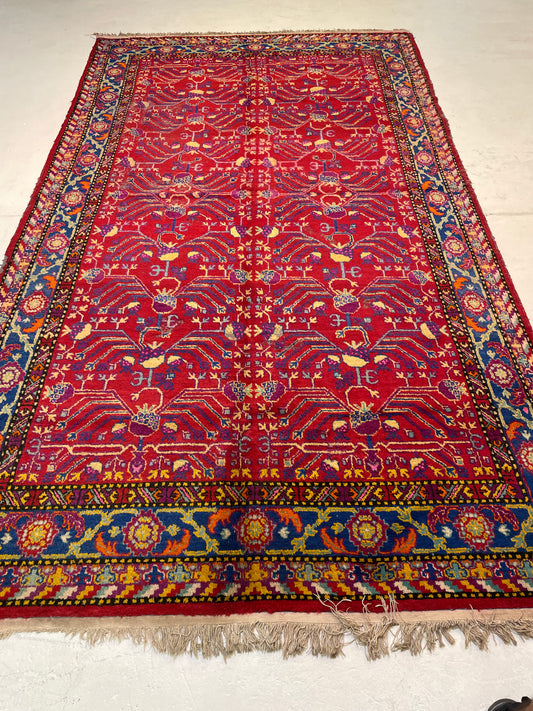 Antique Hand-Knotted Wool Area Rug Khotan Samarkand 6' x 11'