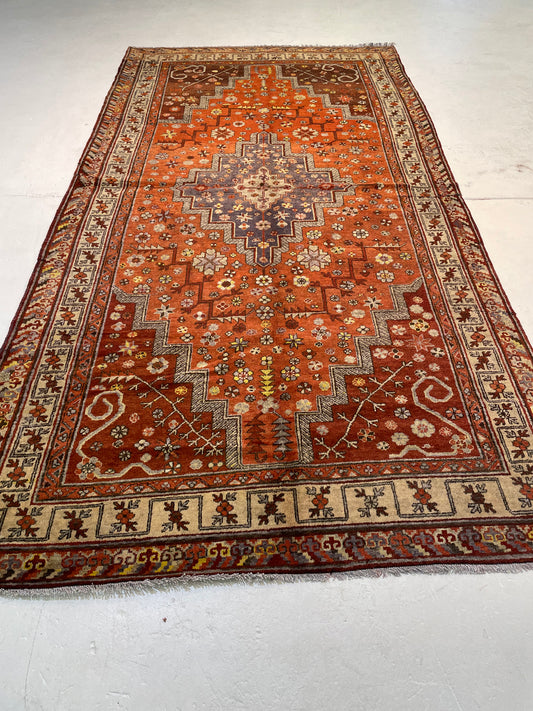 Antique Hand-Knotted Wool Area Rug Khotan Samarkand 5'8" x 11'2"