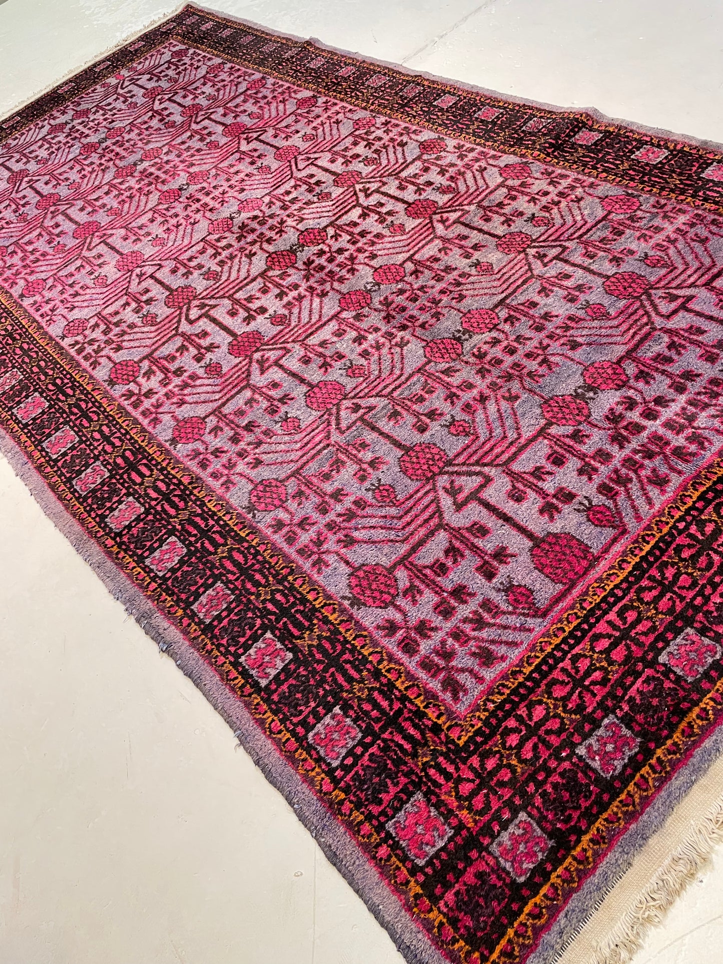 Antique Hand-Knotted Wool Gallery Size Khotan Samarkand Collectible 5'3" x 12'6"