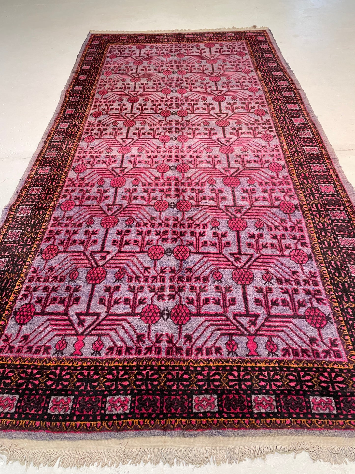 Antique Hand-Knotted Wool Gallery Size Khotan Samarkand Collectible 5'3" x 12'6"
