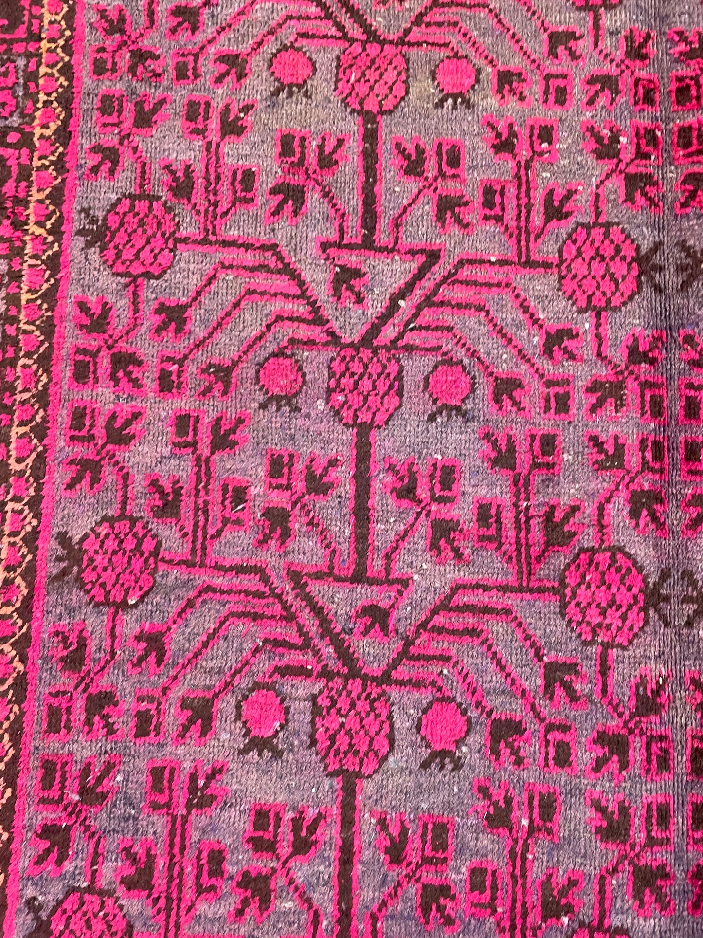 Antique Hand-Knotted Wool Area Rug Khotan Samarkand Collectible 6'4" x 12'4"